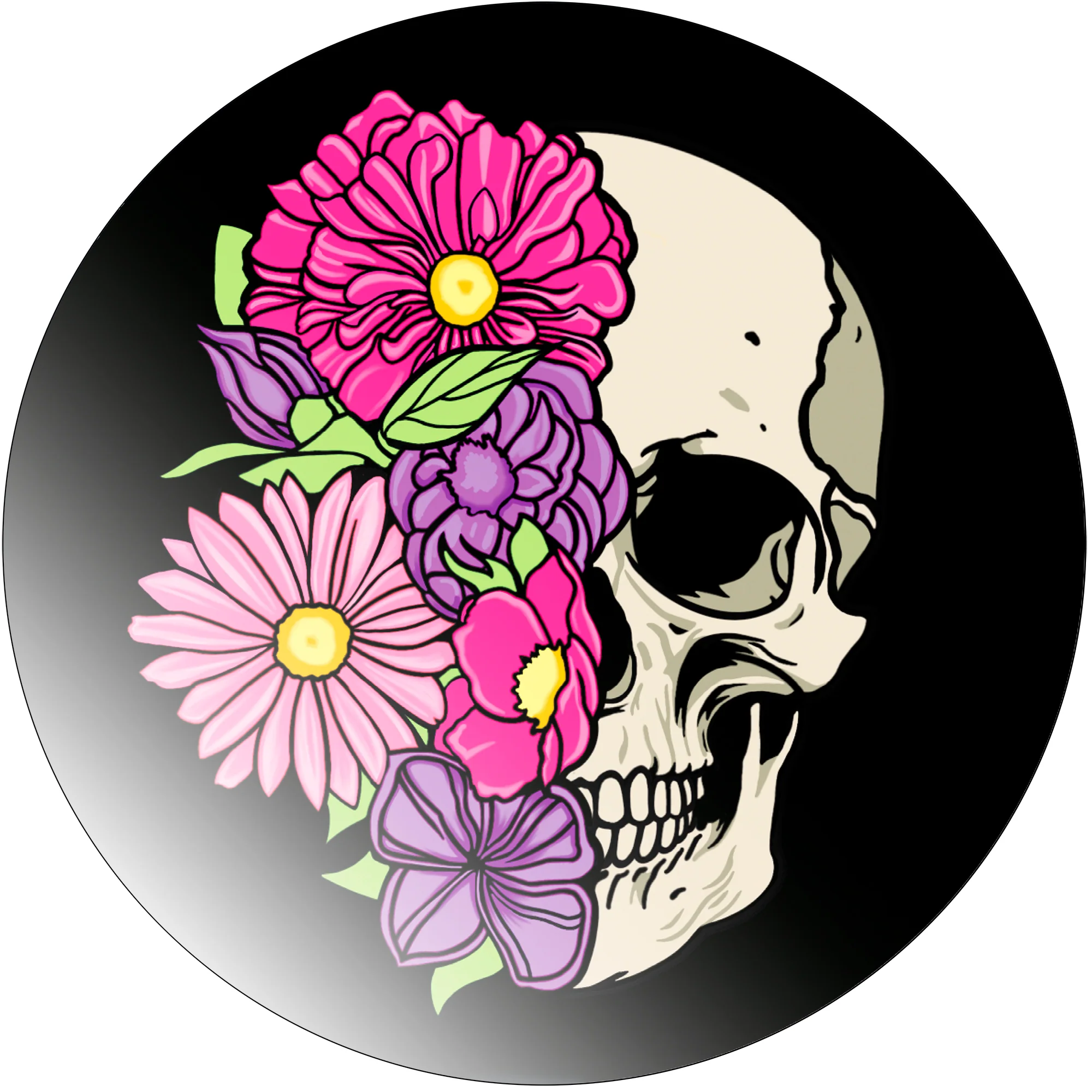 Acrylicious Floral Flowers Skull Magnet by Onyx O - Image 7