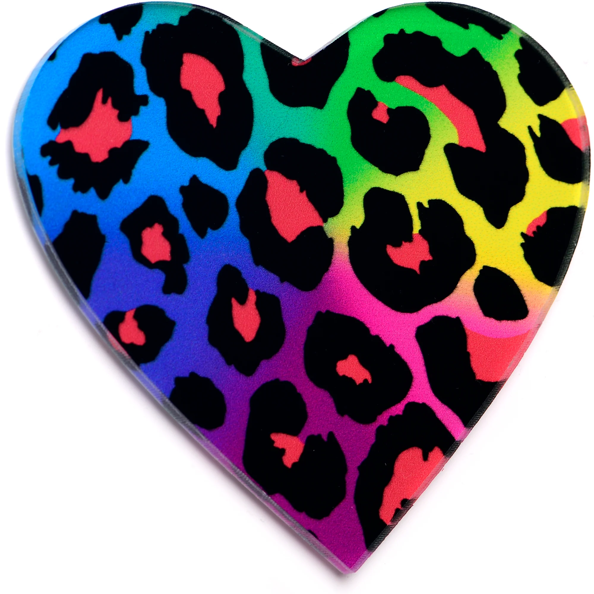Acrylicious Rainbow Cheetah Print Heart Magnet by Onyx O - Image 6