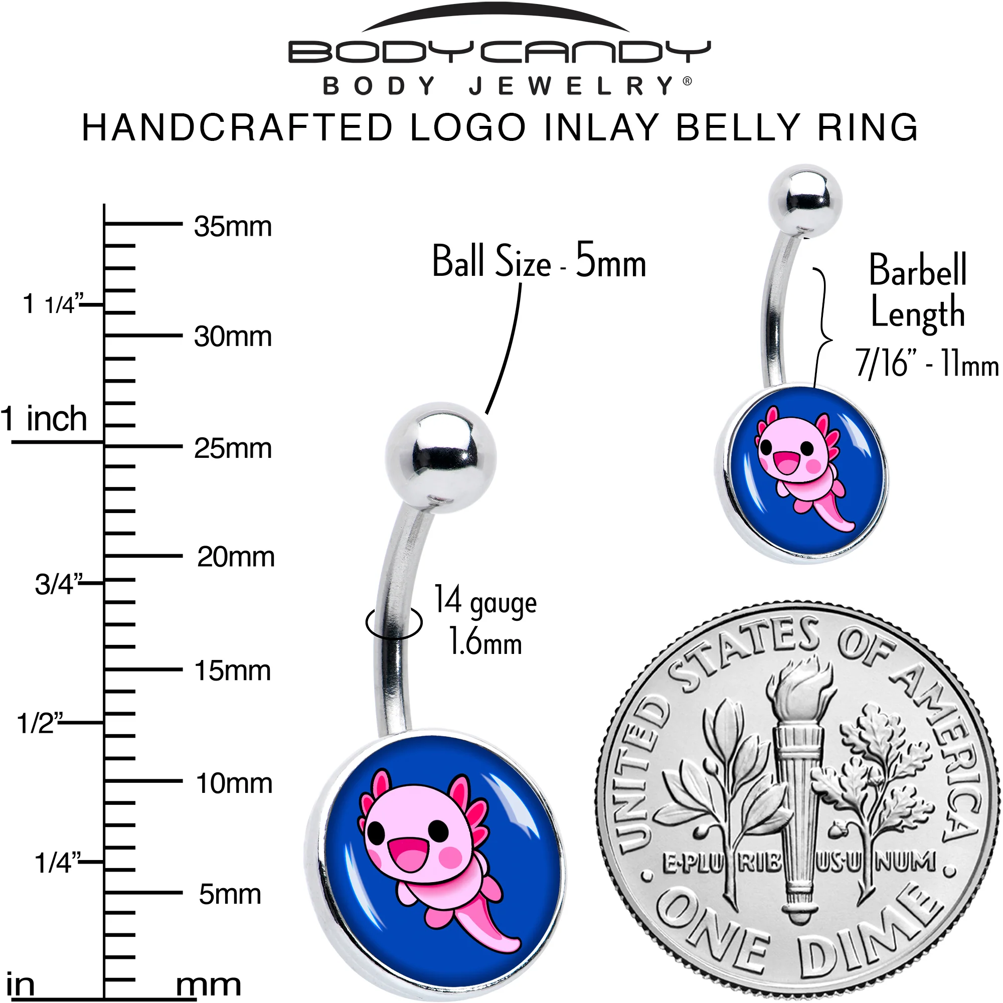 Adorable Axolotl Belly Ring by Onyx O - Image 6