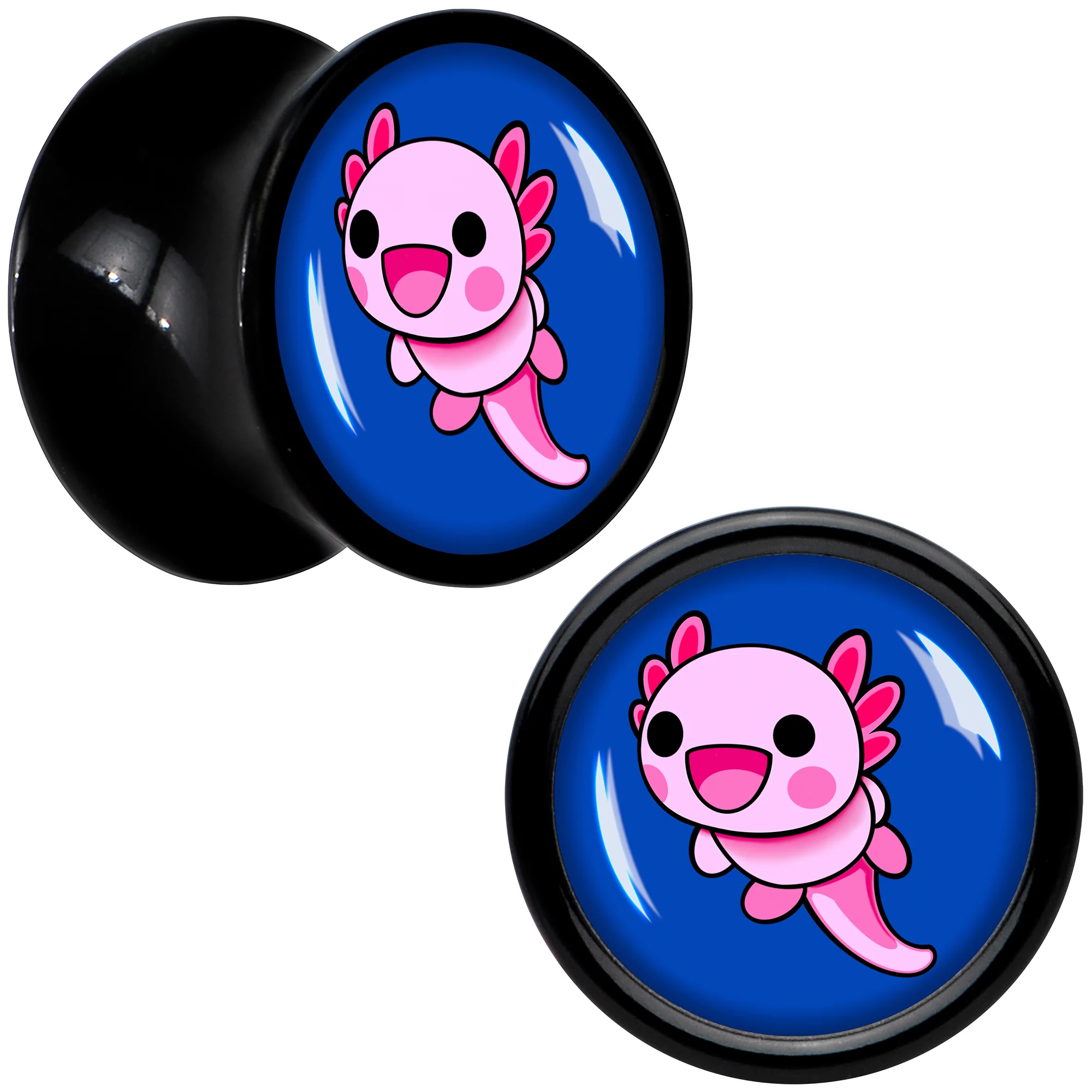 Adorable Axolotl Black Acrylic Saddle Plug Set by Onyx O - Image 3