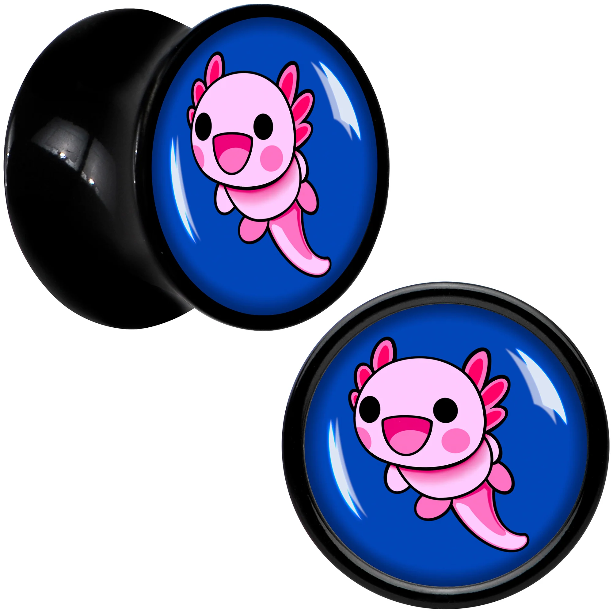 Adorable Axolotl Black Acrylic Saddle Plug Set by Onyx O - Image 4