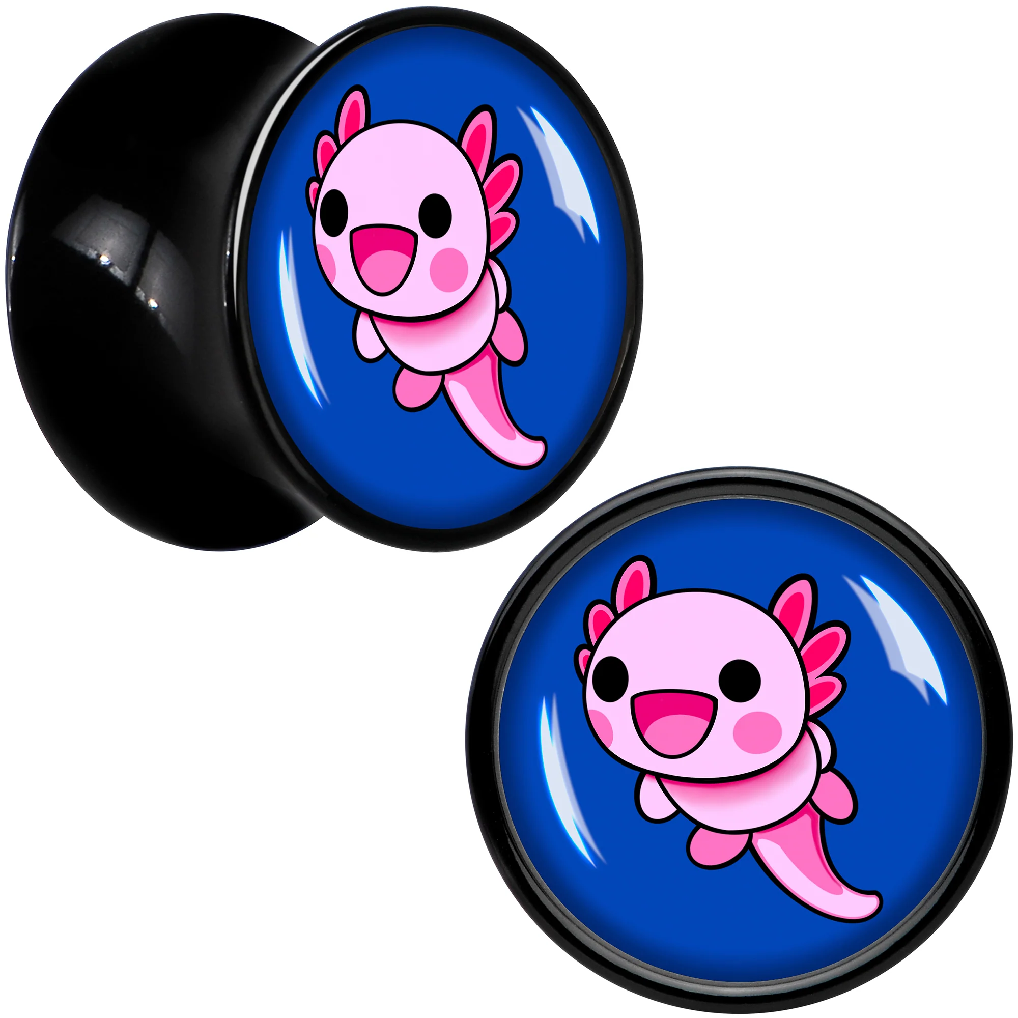 Adorable Axolotl Black Acrylic Saddle Plug Set by Onyx O - Image 5
