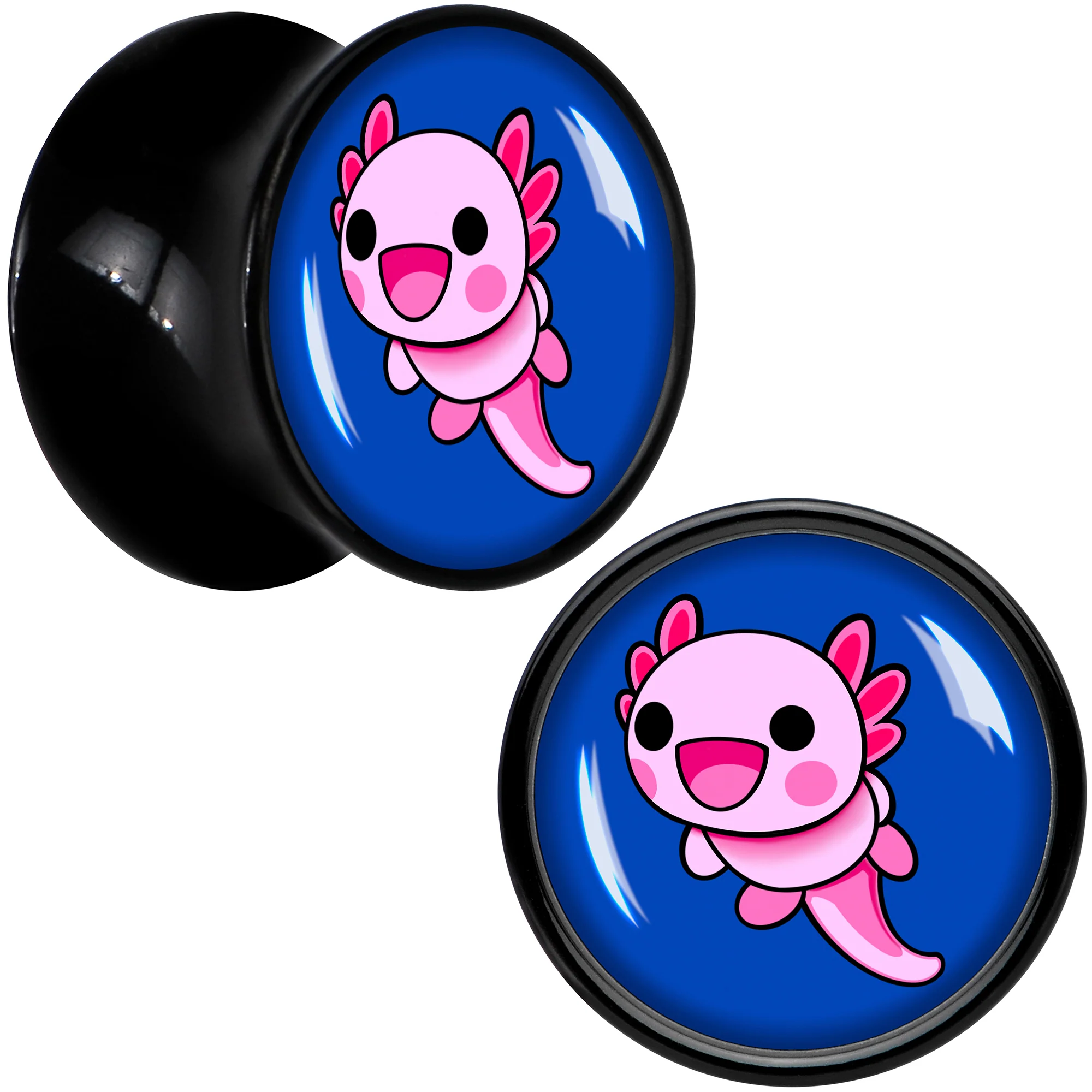 Adorable Axolotl Black Acrylic Saddle Plug Set by Onyx O - Image 6