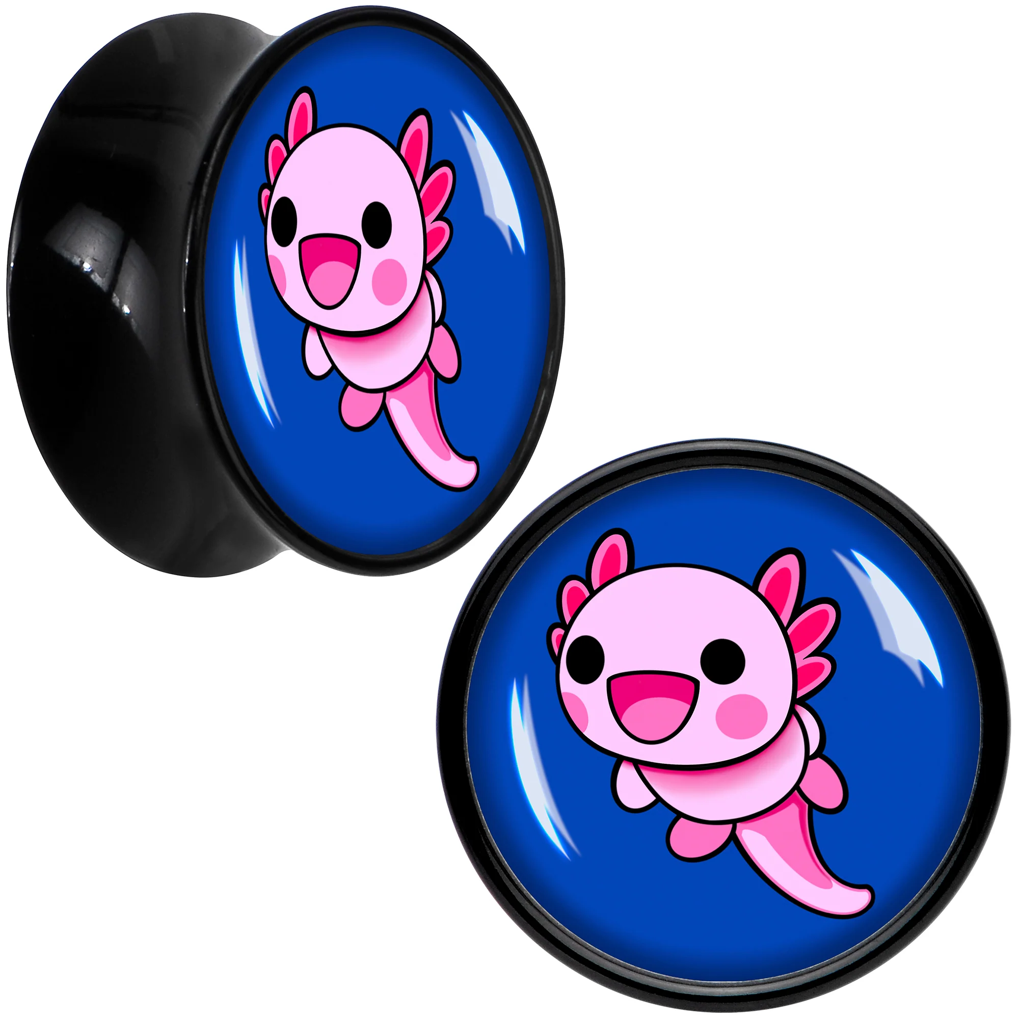 Adorable Axolotl Black Acrylic Saddle Plug Set by Onyx O - Image 7