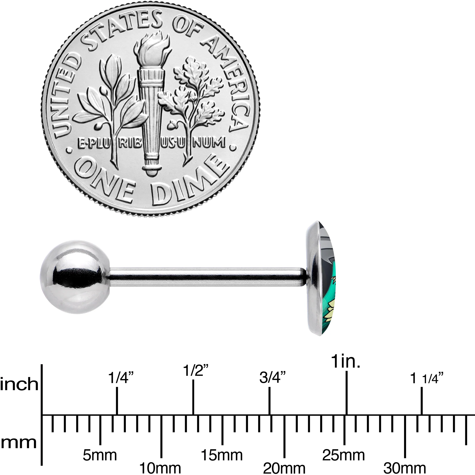 Alien UFO Dinosaur Abduction Barbell Tongue Ring by Onyx O - Image 5