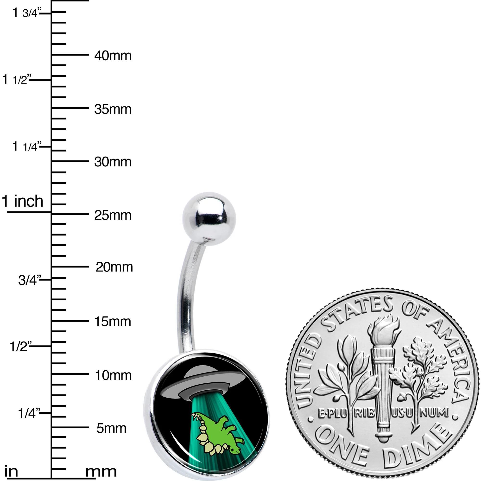 Alien UFO Dinosaur Abduction Belly Ring by Onyx O - Image 6