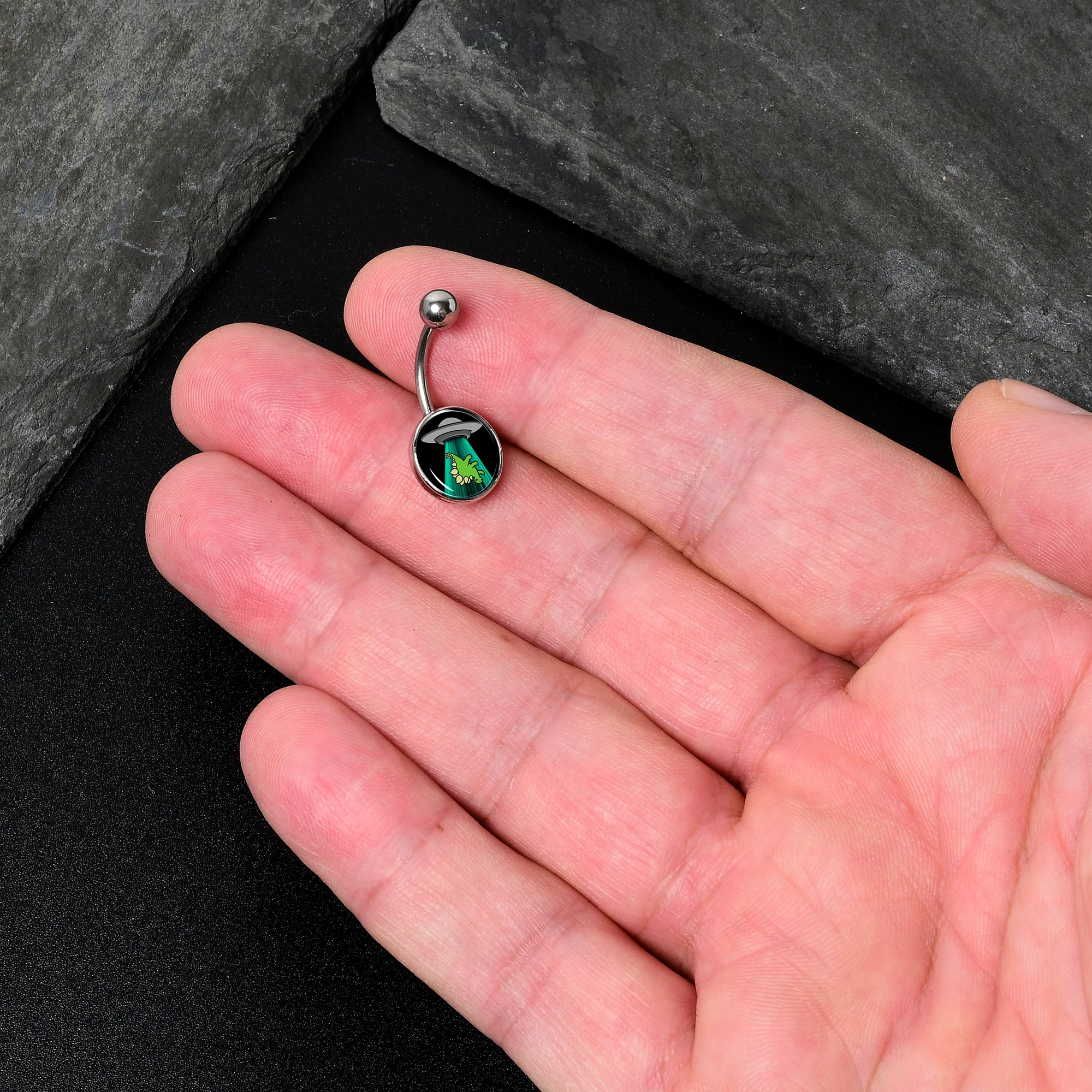Alien UFO Dinosaur Abduction Belly Ring by Onyx O - Image 7