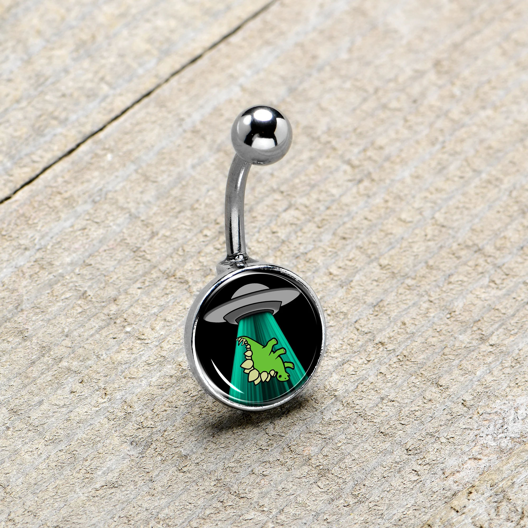 Alien UFO Dinosaur Abduction Belly Ring by Onyx O - Image 8