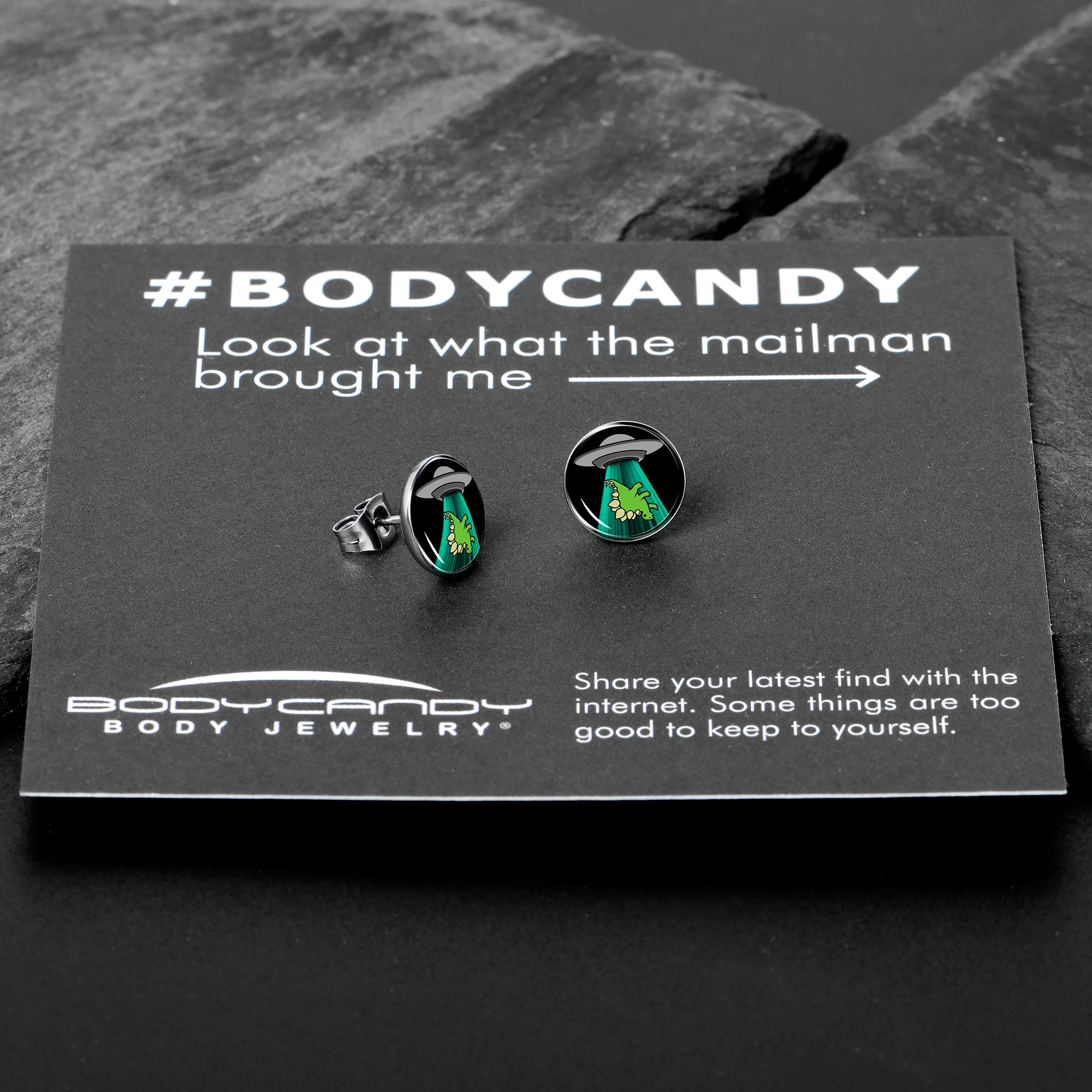 Alien UFO Dinosaur Abduction Stud Earrings Set by Onyx O - Image 7