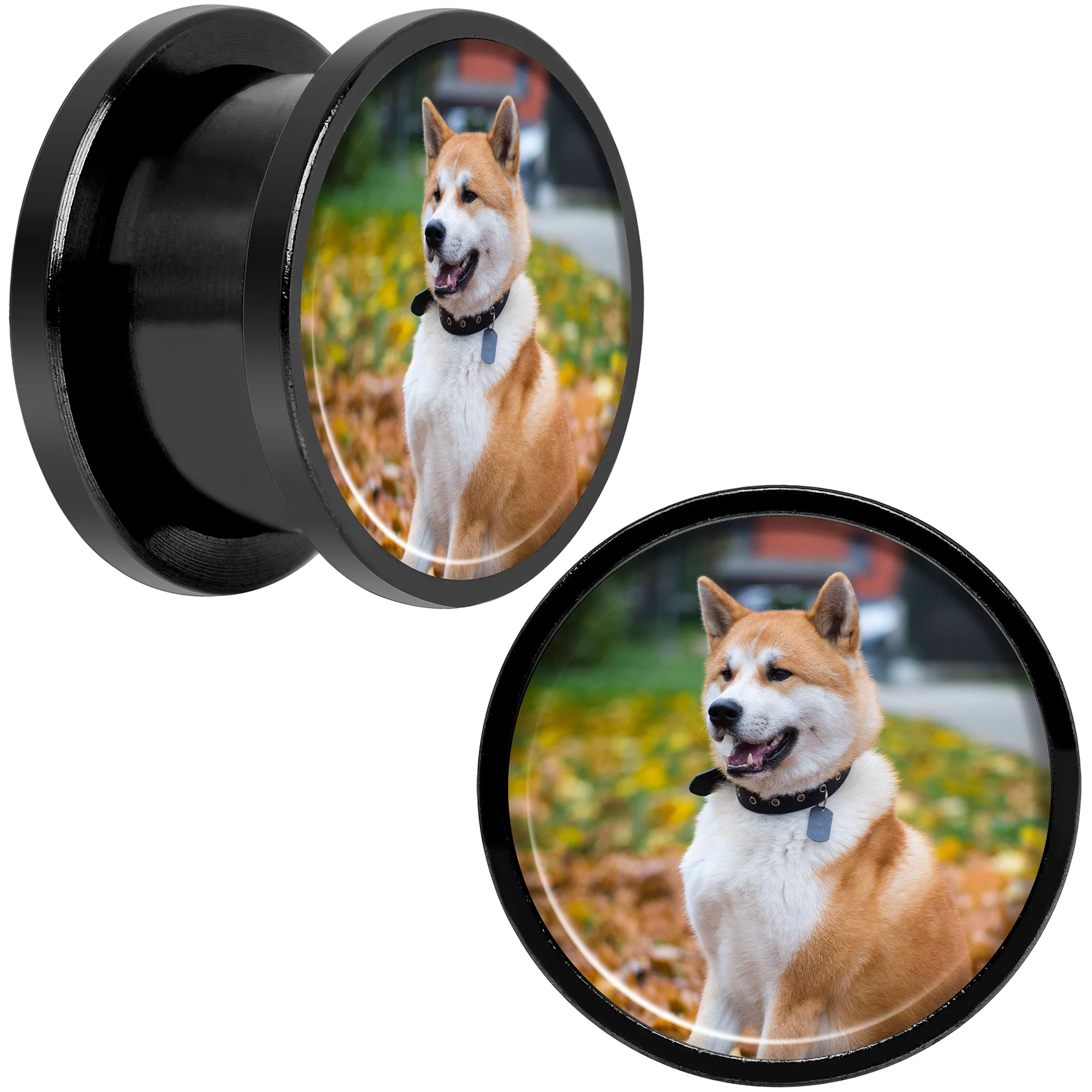 Anodized Black Titanium Custom Photo Screw Fit Plug - buy 2 for a pair - Image 12