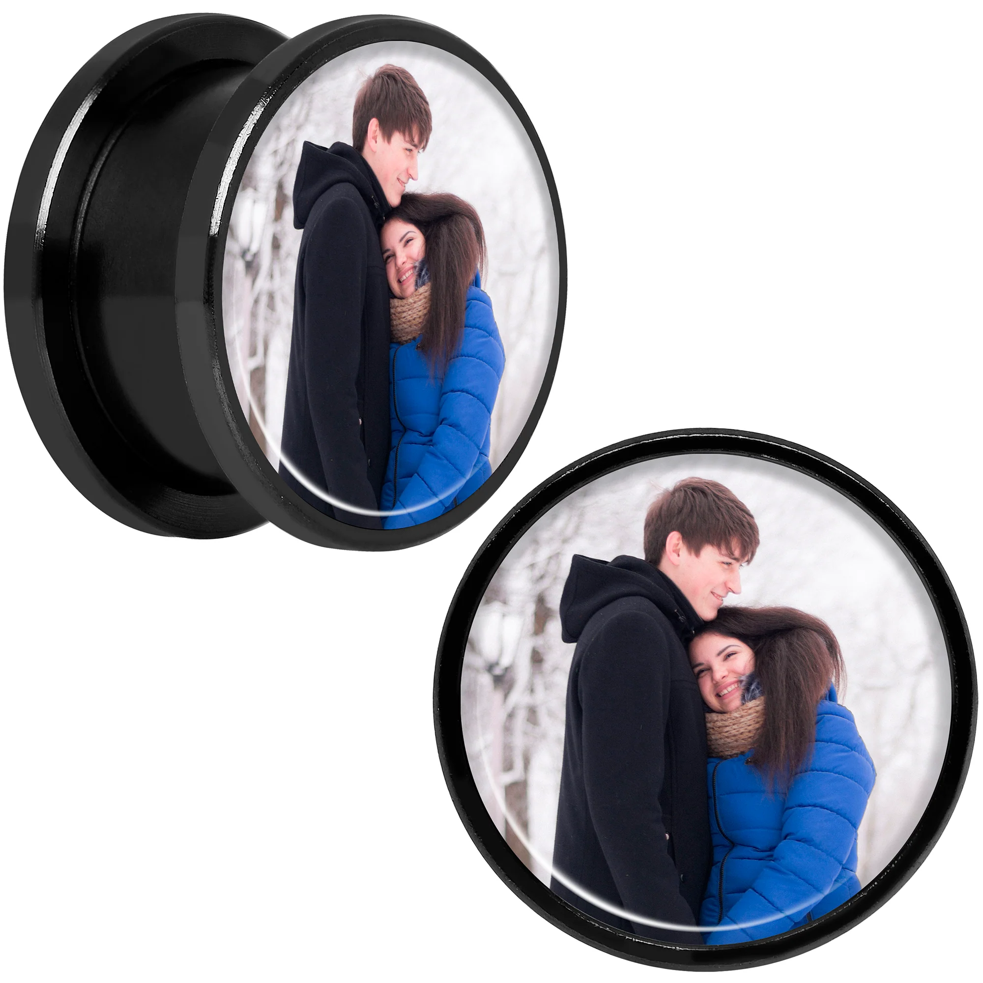 Anodized Black Titanium Custom Photo Screw Fit Plug - buy 2 for a pair - Image 13