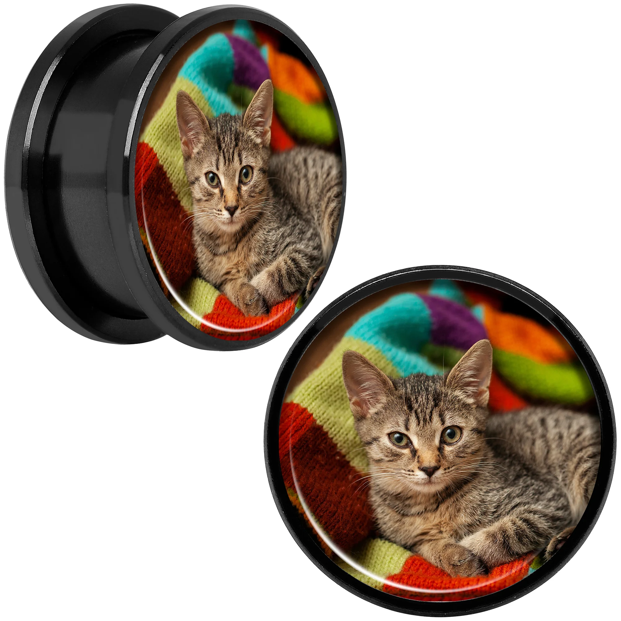 Anodized Black Titanium Custom Photo Screw Fit Plug - buy 2 for a pair - Image 14
