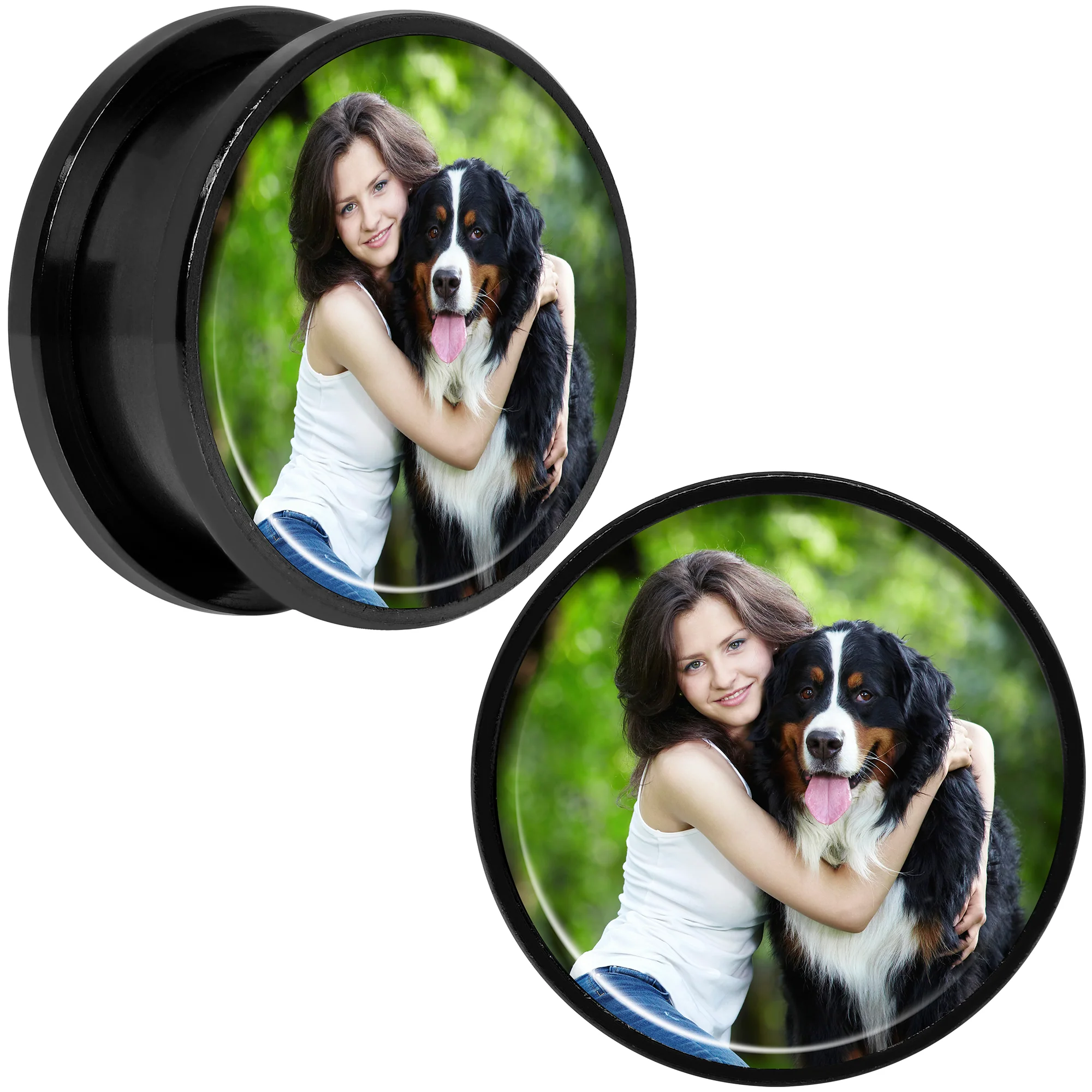 Anodized Black Titanium Custom Photo Screw Fit Plug - buy 2 for a pair - Image 15
