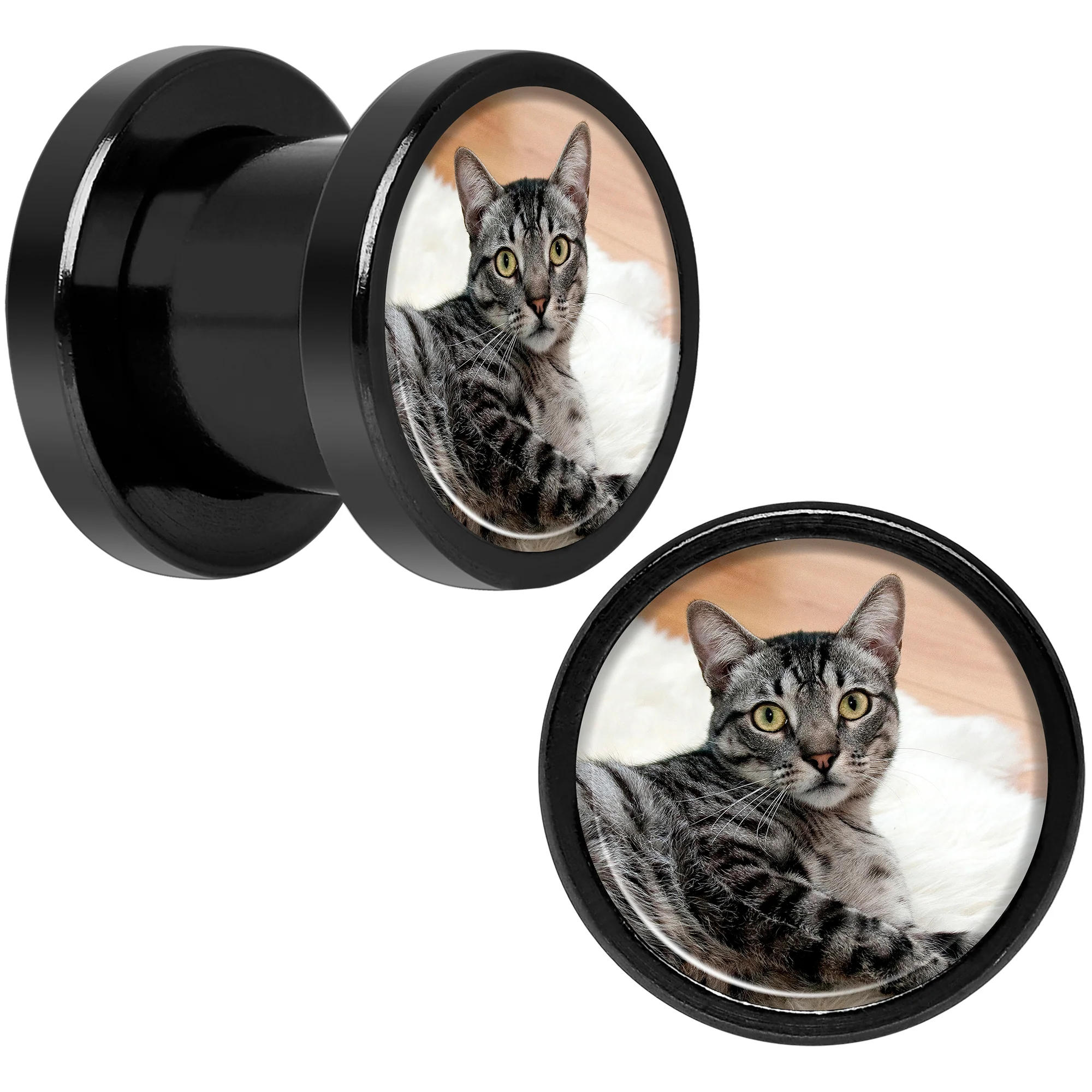 Anodized Black Titanium Custom Photo Screw Fit Plug - buy 2 for a pair - Image 17
