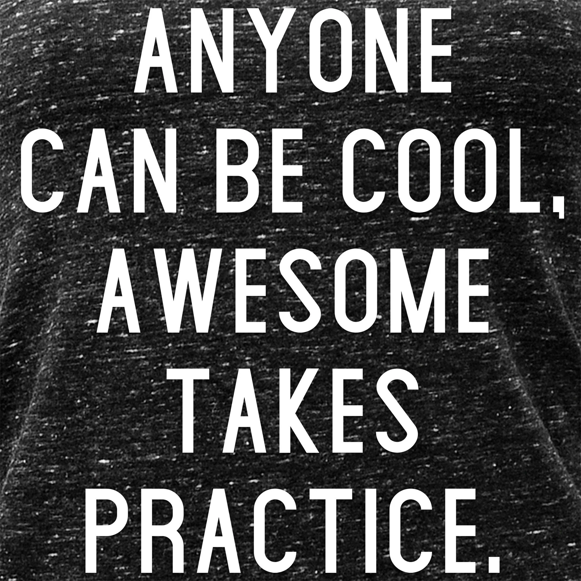 Anyone can be cool, but awesome takes practice Black Gray Cosmic Twist Back Tank Top - Image 2
