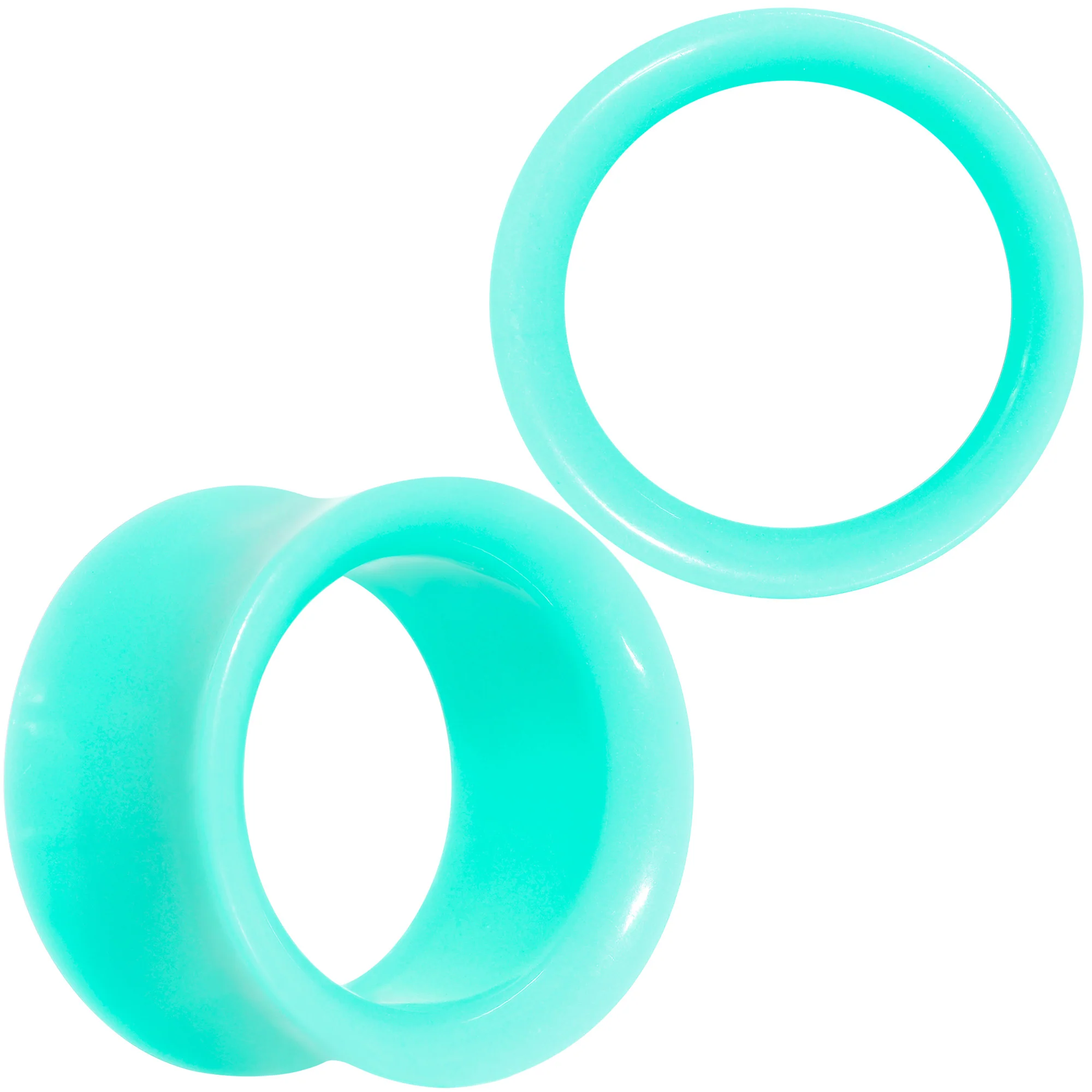 Aqua Acrylic UV Saddle Tunnel Plug Set 12mm to 26mm - Image 10