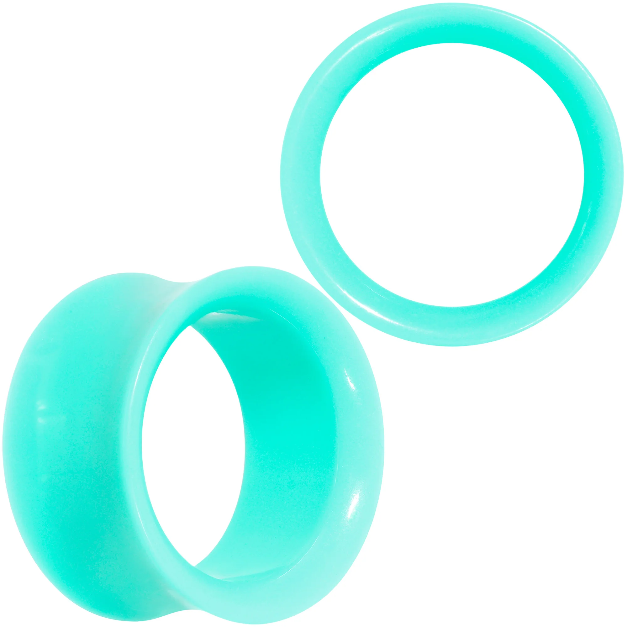 Aqua Acrylic UV Saddle Tunnel Plug Set 12mm to 26mm - Image 11