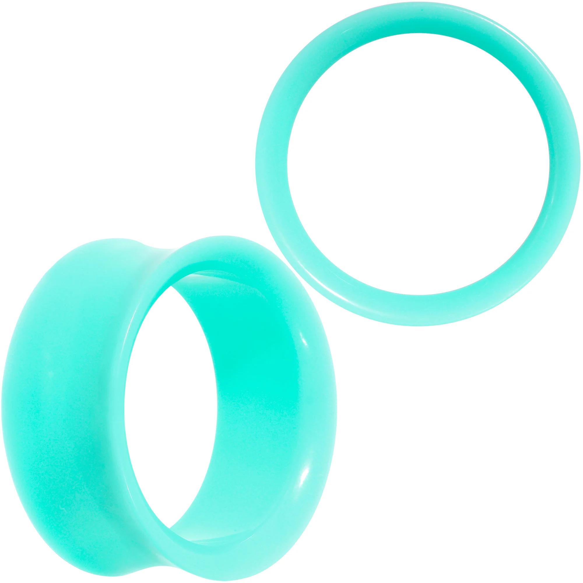 Aqua Acrylic UV Saddle Tunnel Plug Set 12mm to 26mm - Image 13
