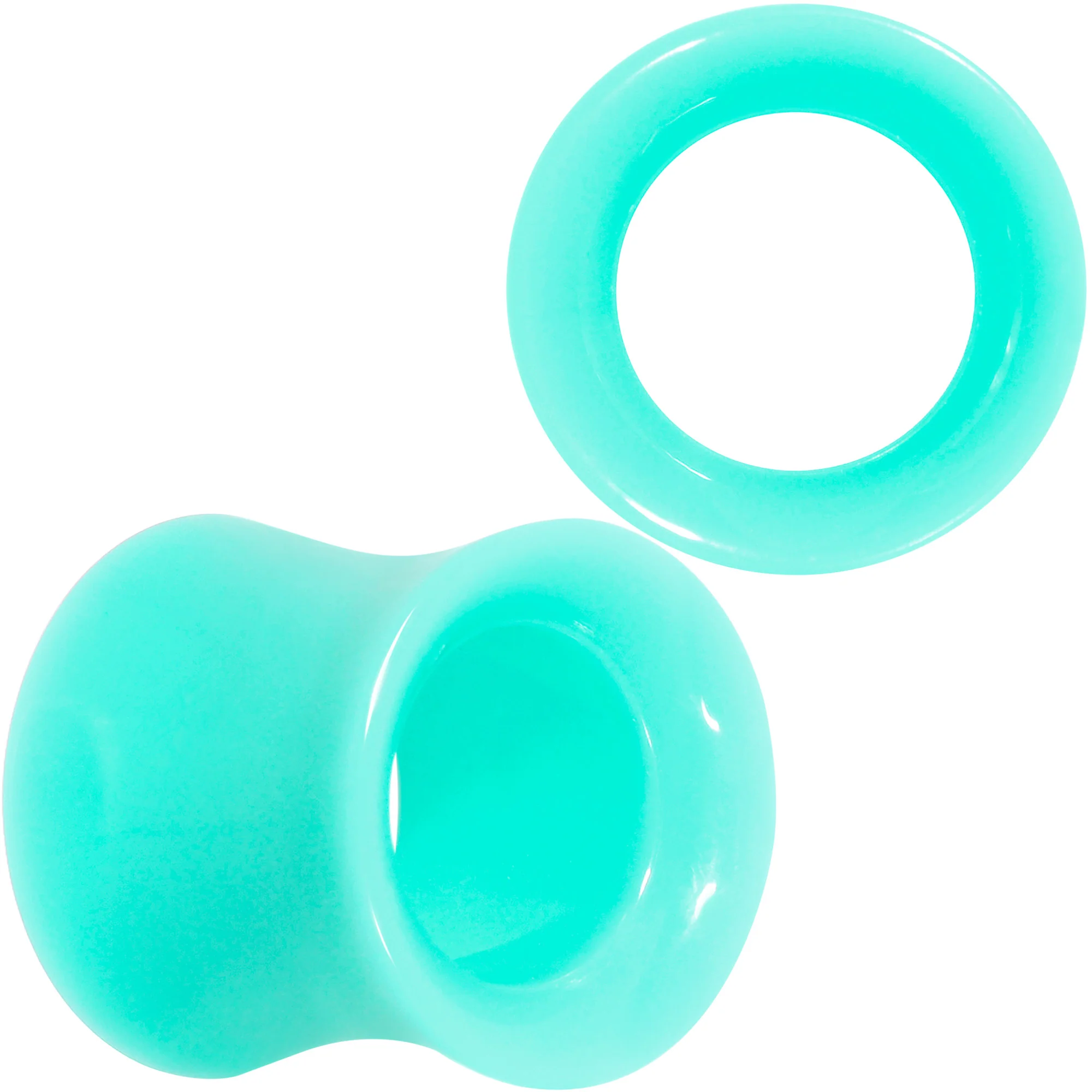 Aqua Acrylic UV Saddle Tunnel Plug Set 12mm to 26mm - Image 6