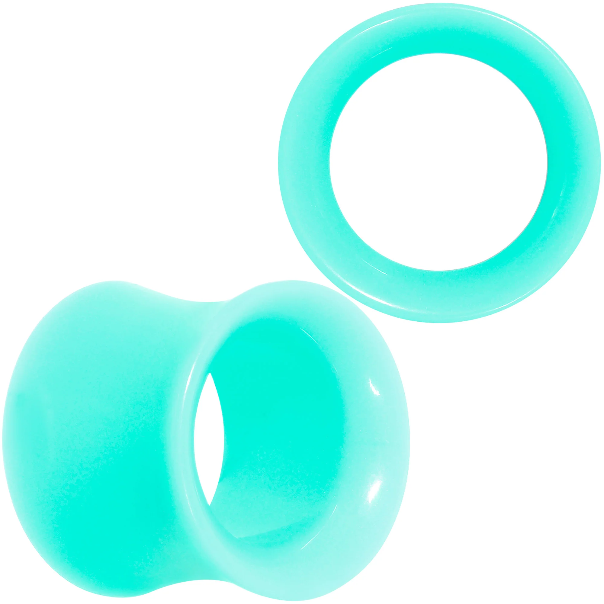 Aqua Acrylic UV Saddle Tunnel Plug Set 12mm to 26mm - Image 7