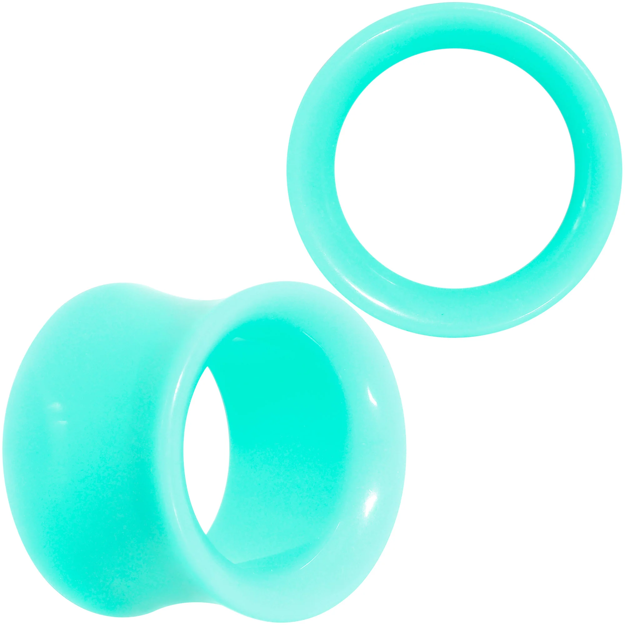 Aqua Acrylic UV Saddle Tunnel Plug Set 12mm to 26mm - Image 8