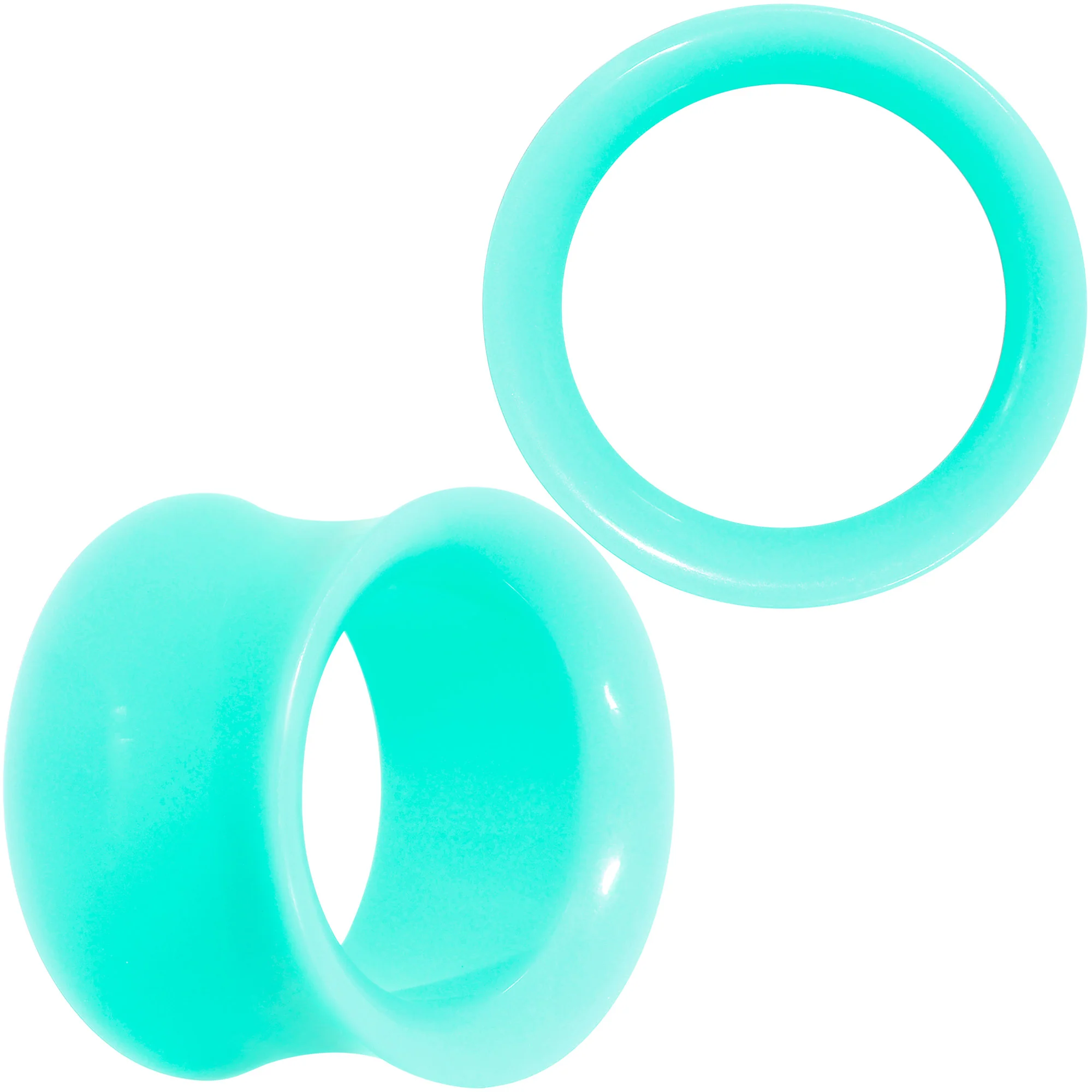 Aqua Acrylic UV Saddle Tunnel Plug Set 12mm to 26mm - Image 9