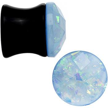 Aqua Black Acrylic Blow Your Mind Saddle Plug Set 2G to 00G - Image 2