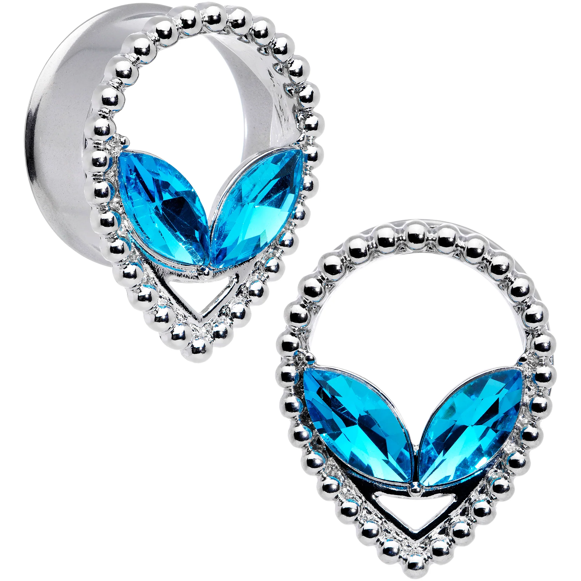 Aqua Gem Alien Double Flare Tunnel Plug Set - Image 12