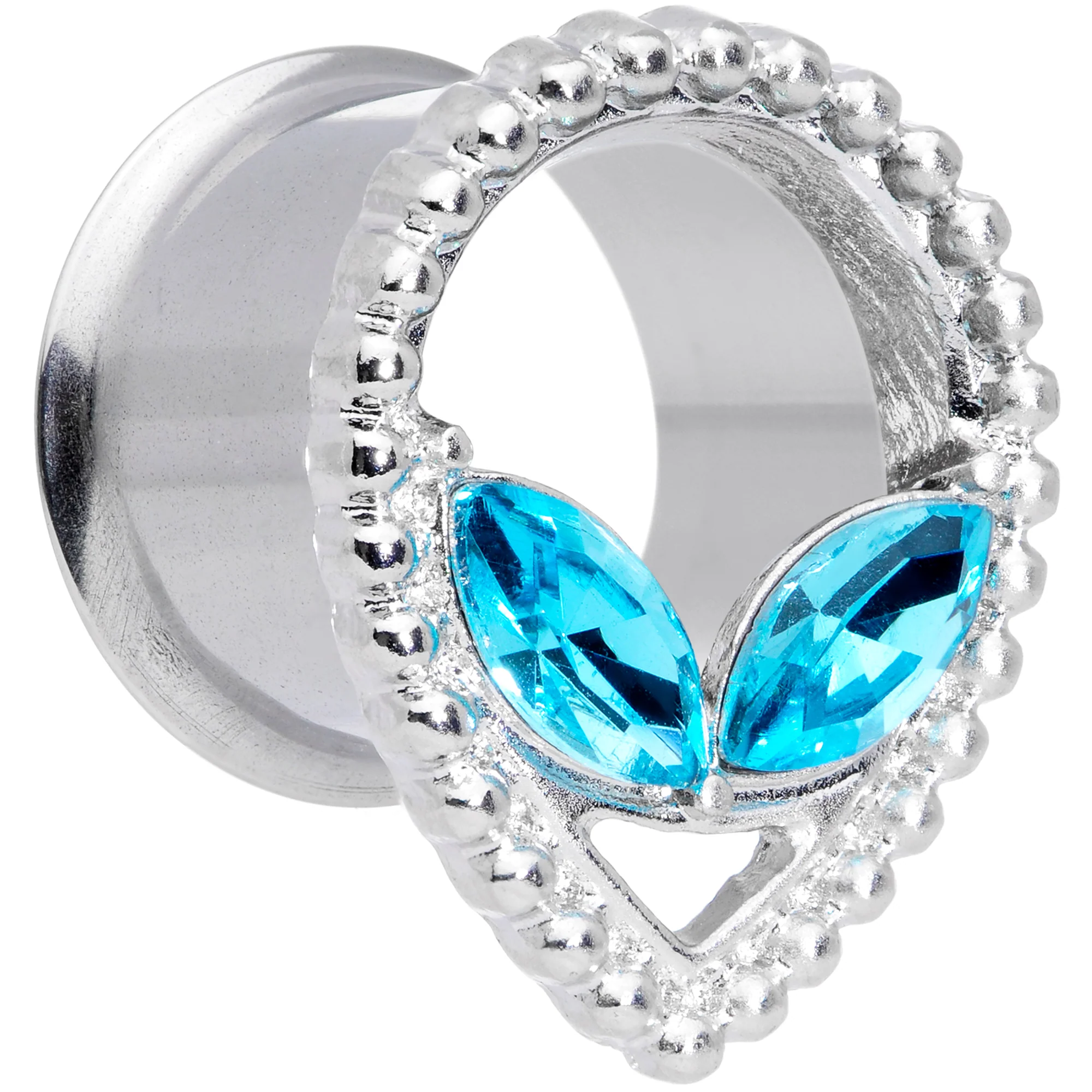 Aqua Gem Alien Double Flare Tunnel Plug Set - Image 2