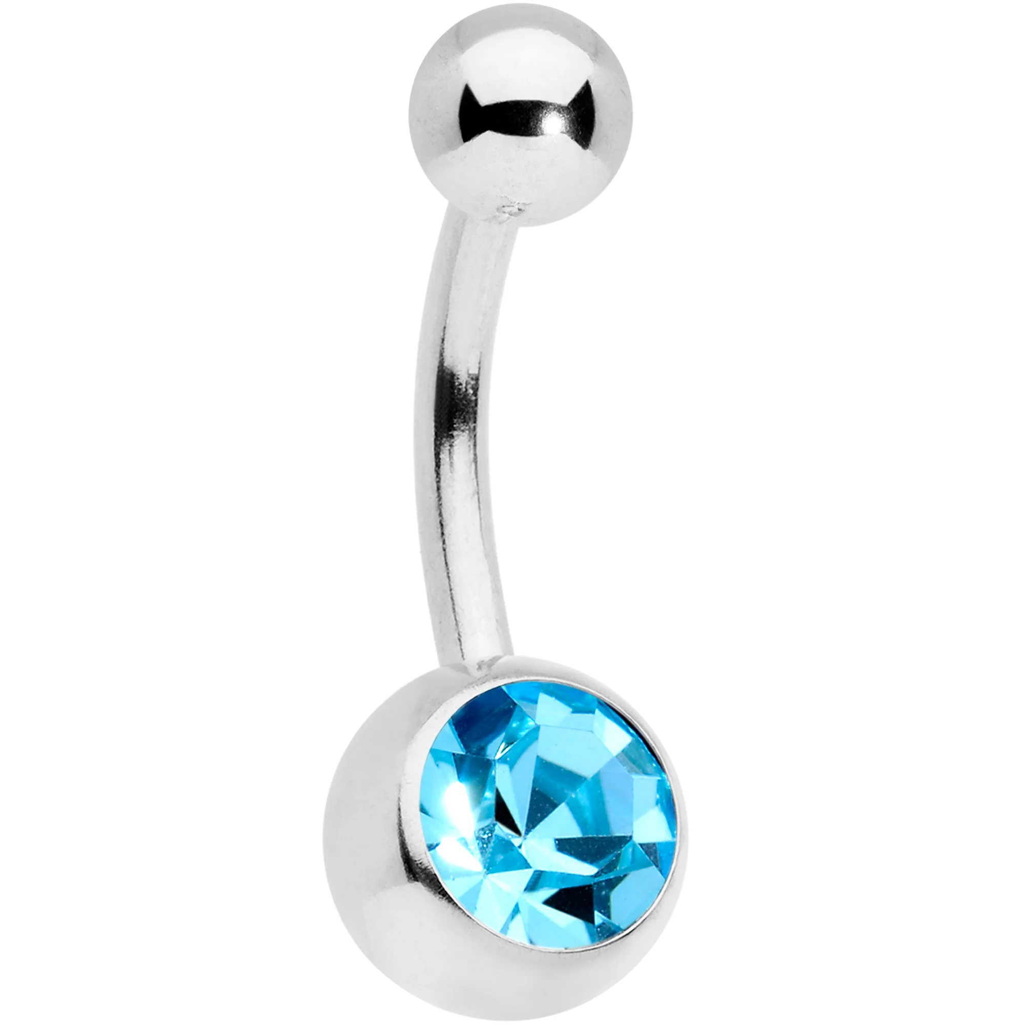 Aqua Gem Daisy Pearlescent Belly Ring Set of 3 - Image 3