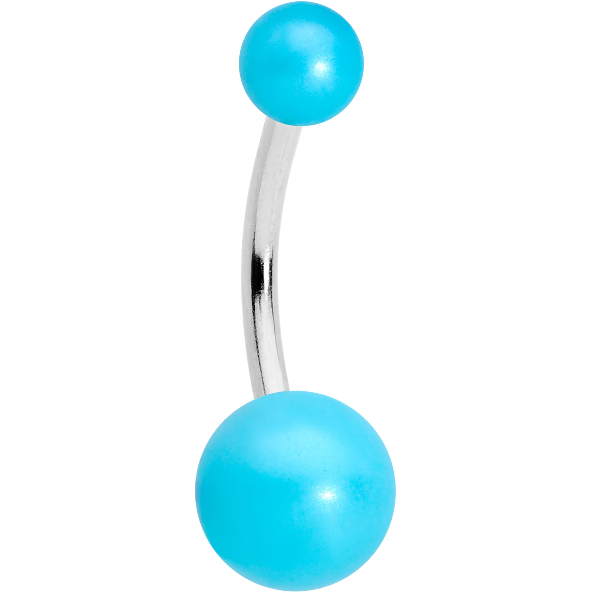 Aqua Gem Daisy Pearlescent Belly Ring Set of 3 - Image 5