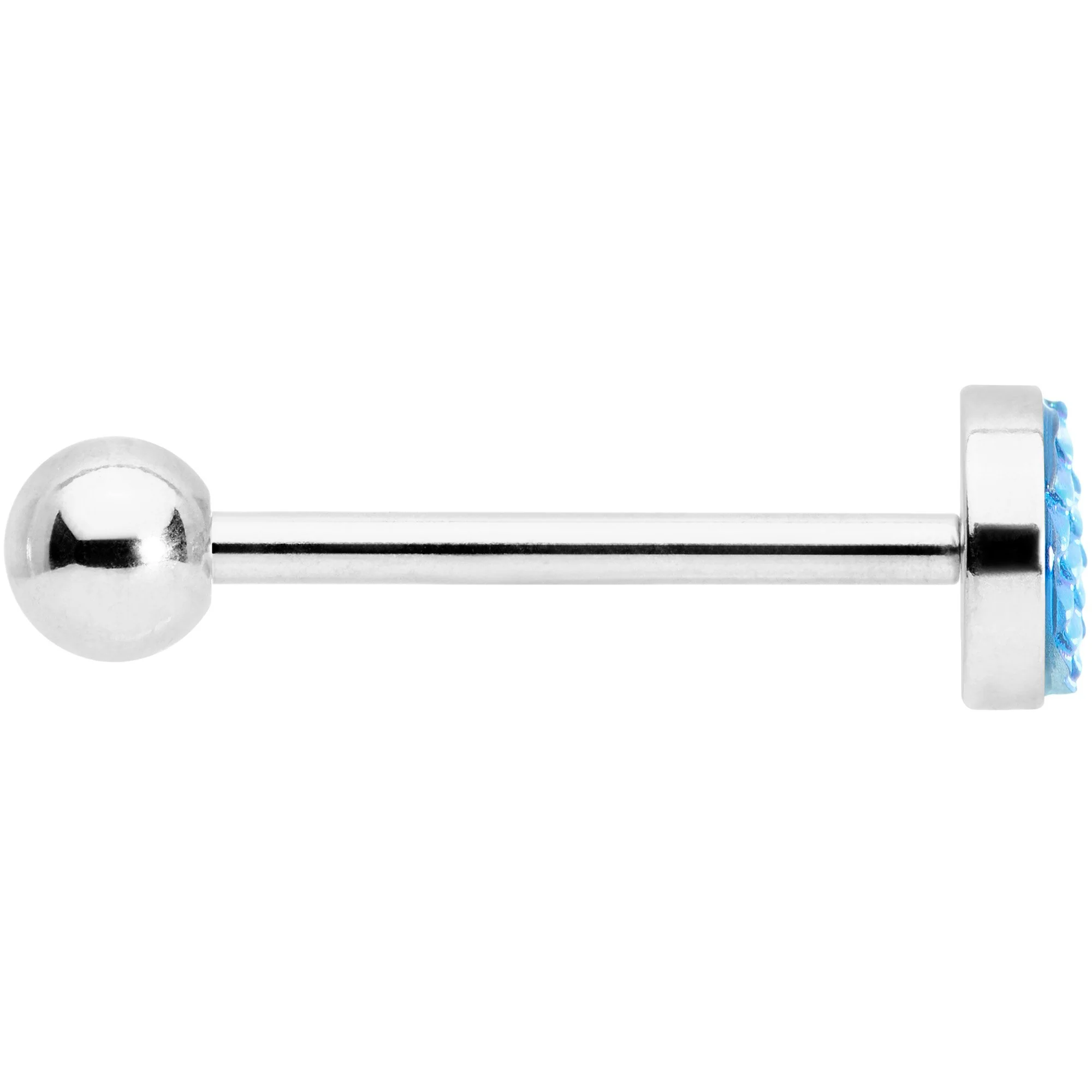 Aqua Mermaid Scale Barbell Tongue Ring - Image 2