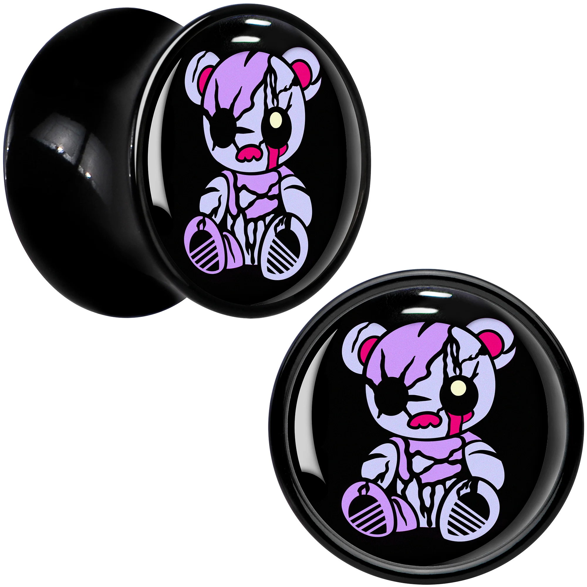 Attitude Teddy Bear Black Acrylic Saddle Plug Set by Onyx O - Image 2