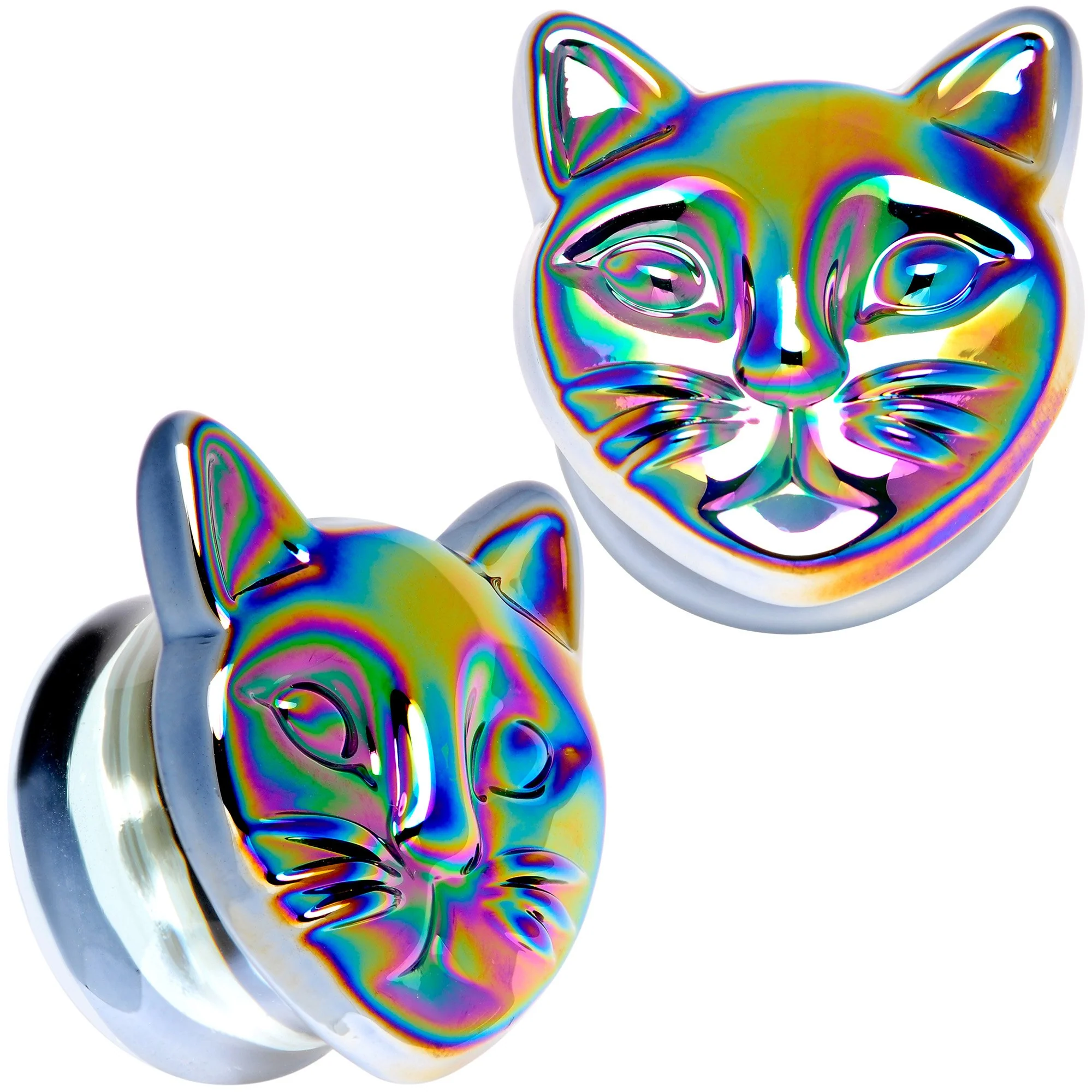 Aurora Black Glass Kitty Cat Double Flare Plug Set 6mm to 25 mm - Image 11