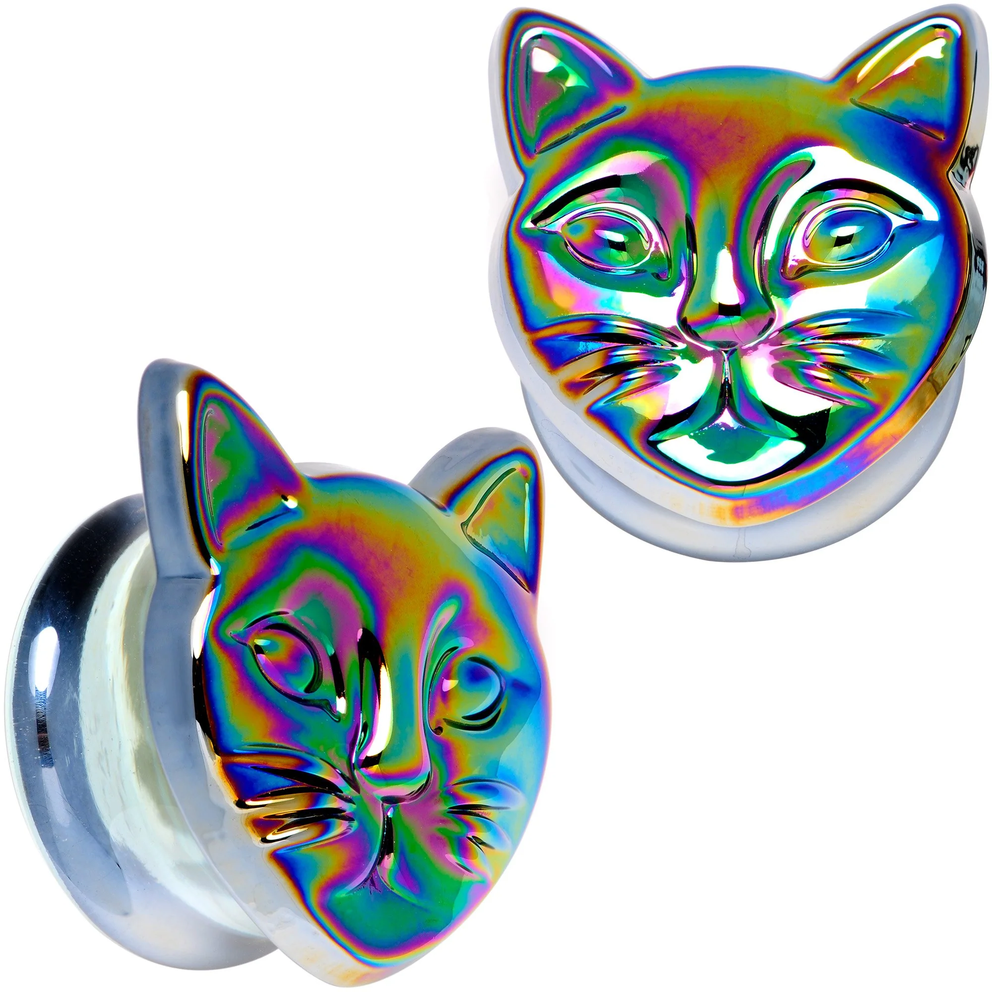Aurora Black Glass Kitty Cat Double Flare Plug Set 6mm to 25 mm - Image 12