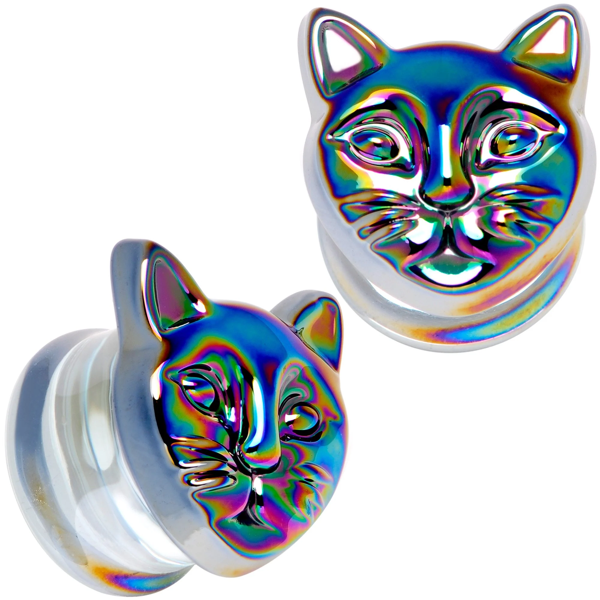 Aurora Black Glass Kitty Cat Double Flare Plug Set 6mm to 25 mm - Image 8