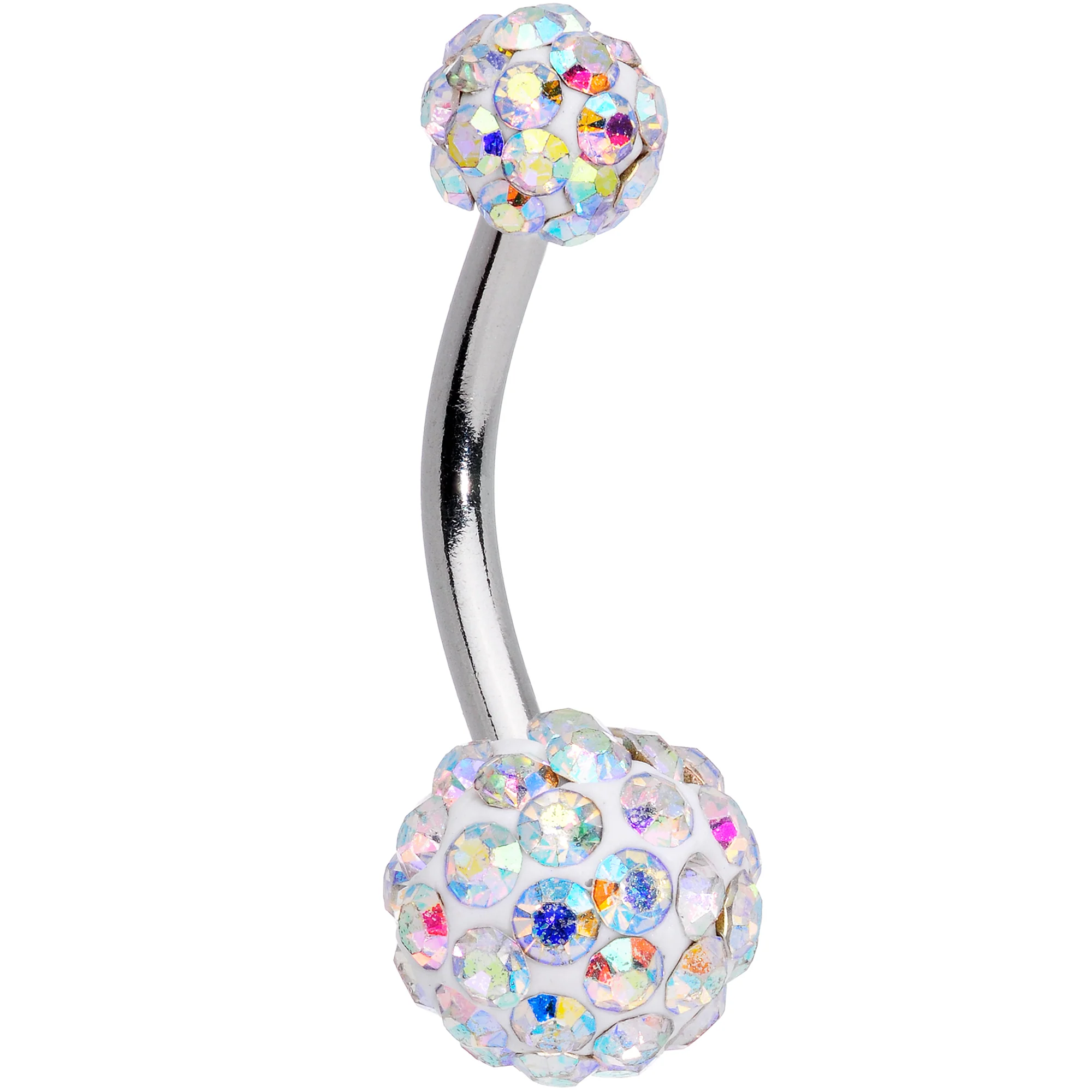Aurora Clear Gem Rose Gold Tone Flower Belly Ring Set of 3 - Image 3