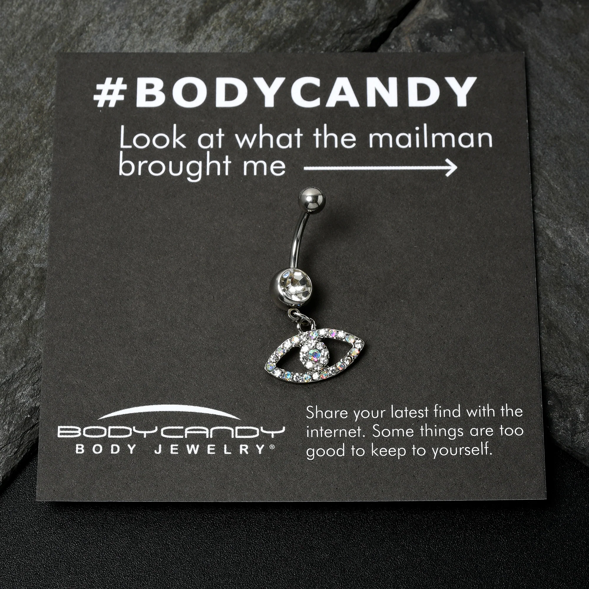 Aurora Clear Gem Wide Eye Dangle Belly Ring - Image 5