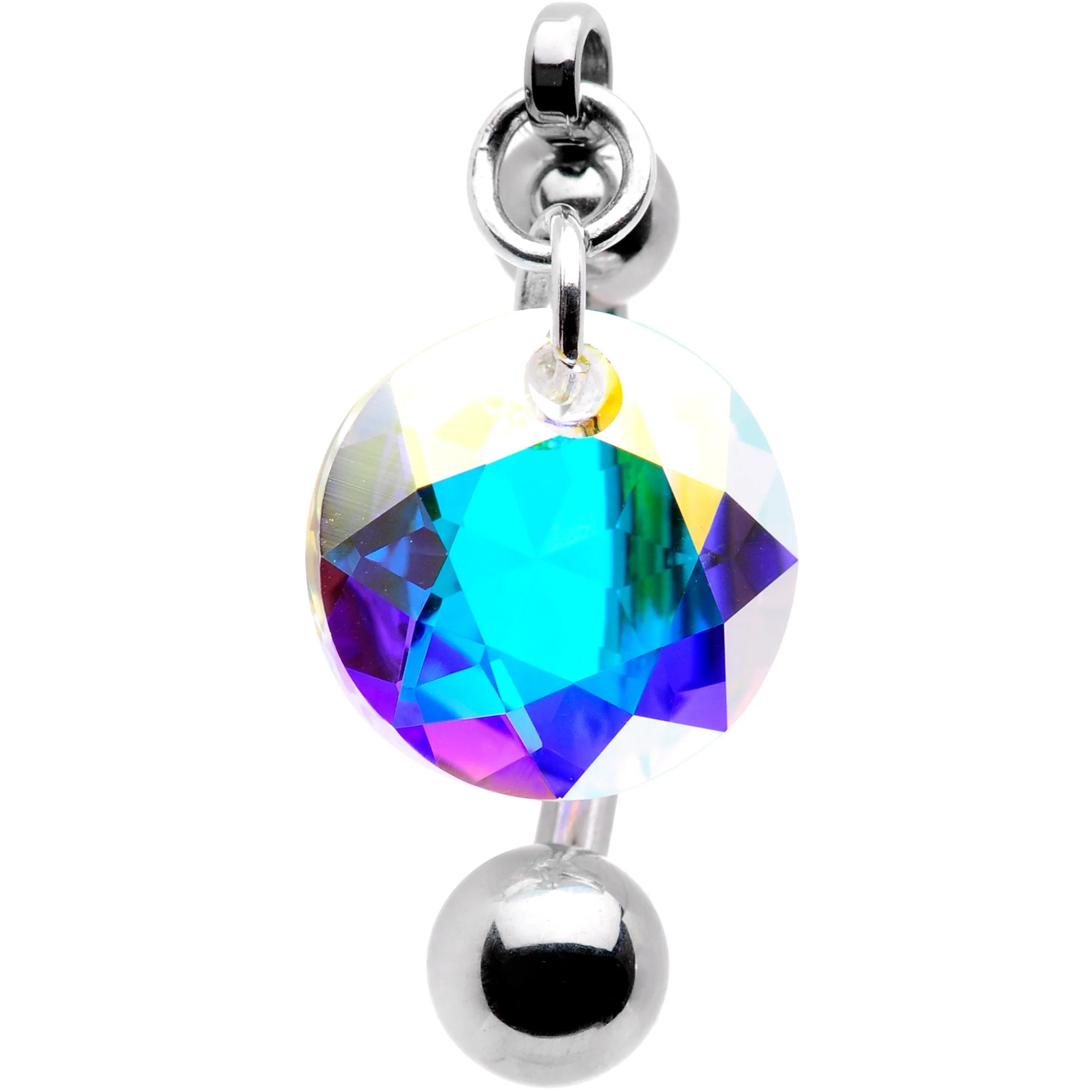 Aurora Drop Top Mount Belly Ring Created with Crystals - Image 2