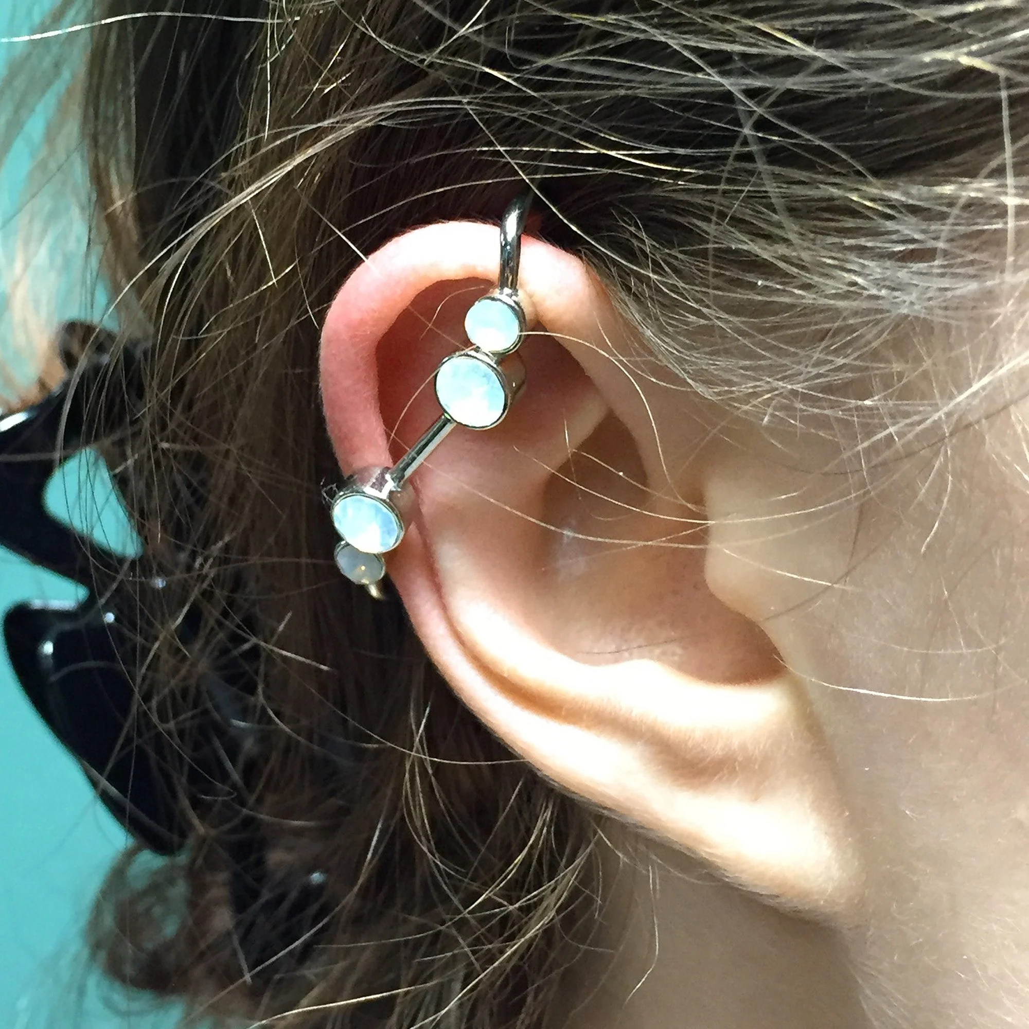 Aurora Gem Illusion Non Pierced Industrial Barbell - Image 3