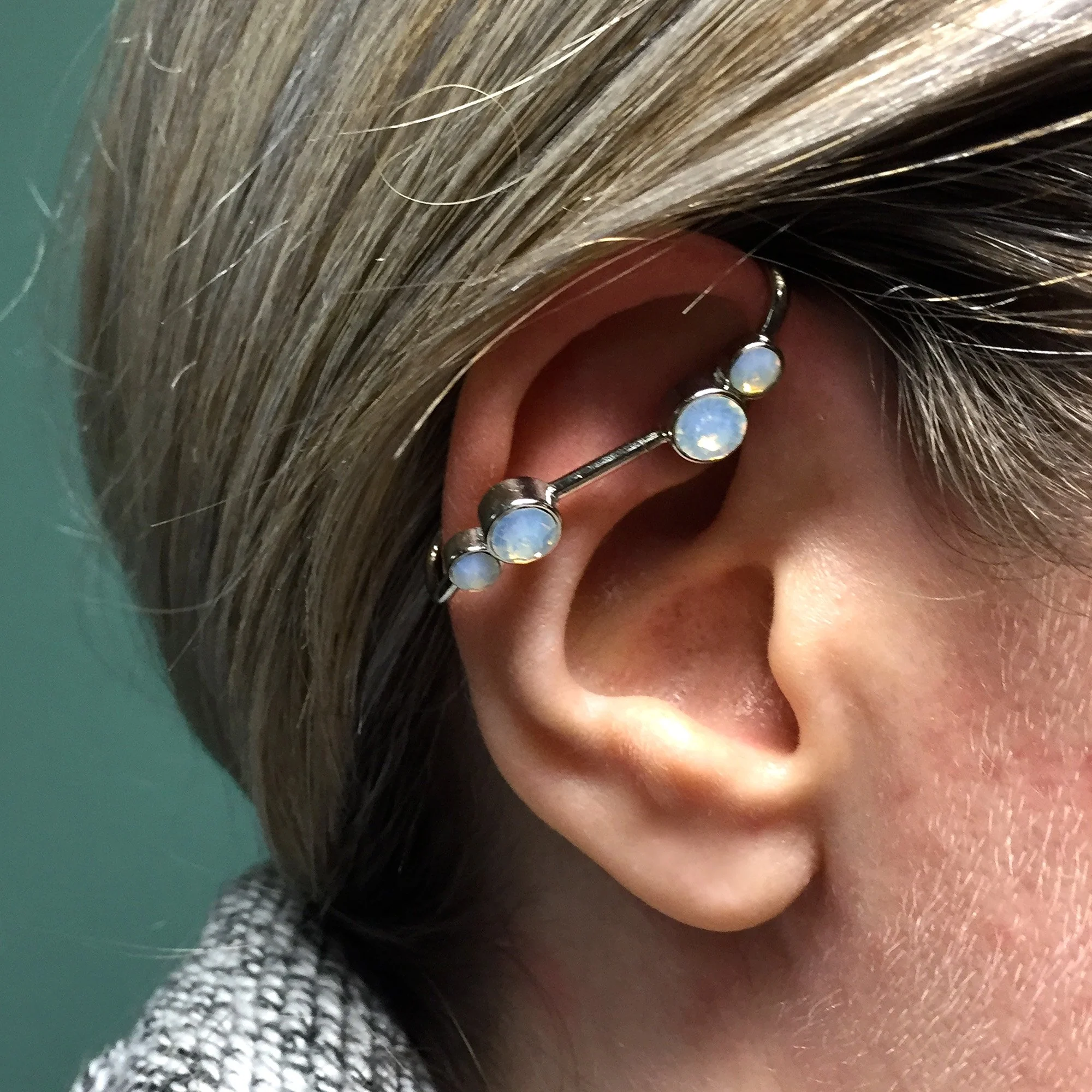 Aurora Gem Illusion Non Pierced Industrial Barbell - Image 4