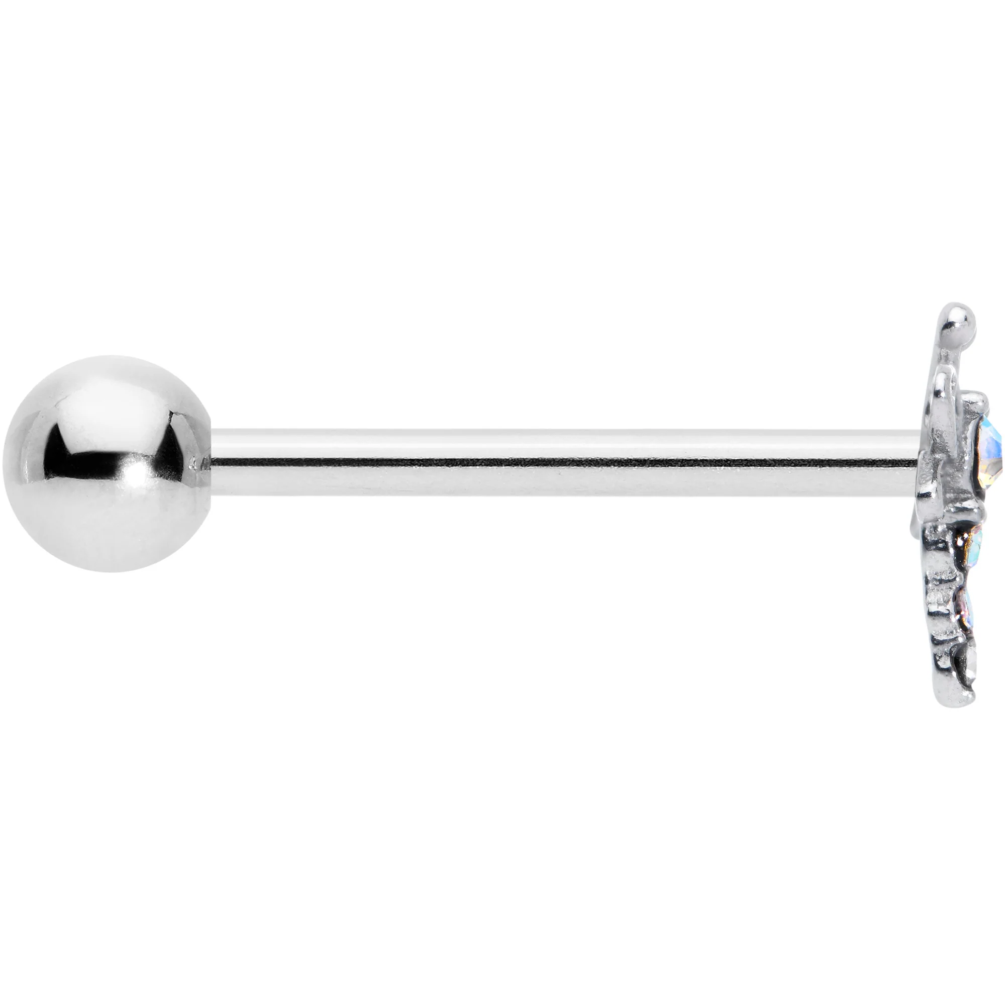 Aurora Gem Ornate Dragonfly Barbell Tongue Ring - Image 3