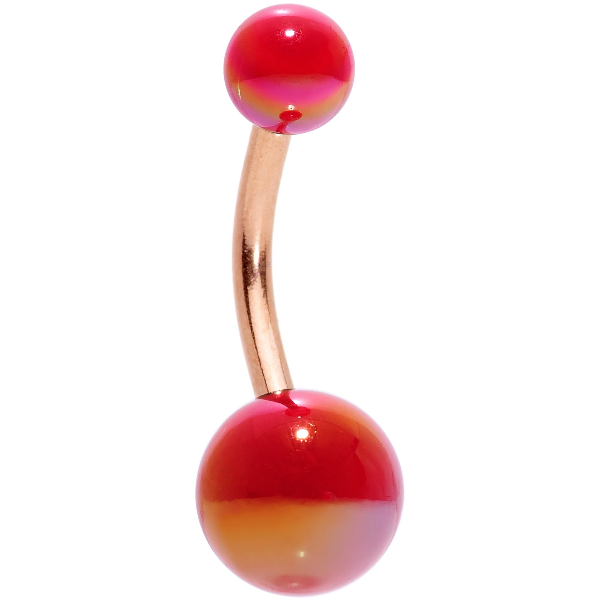 Aurora Gem Rose Gold Tone Variety Bulldog Belly Ring Set of 4 - Image 4