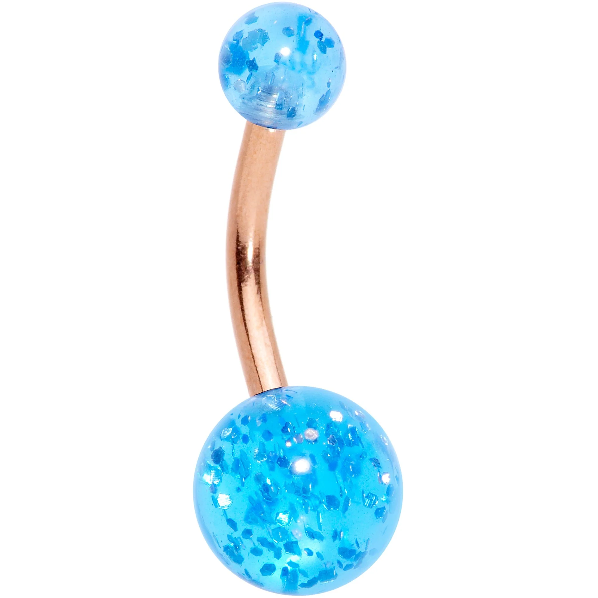 Aurora Gem Rose Gold Tone Variety Bulldog Belly Ring Set of 4 - Image 5