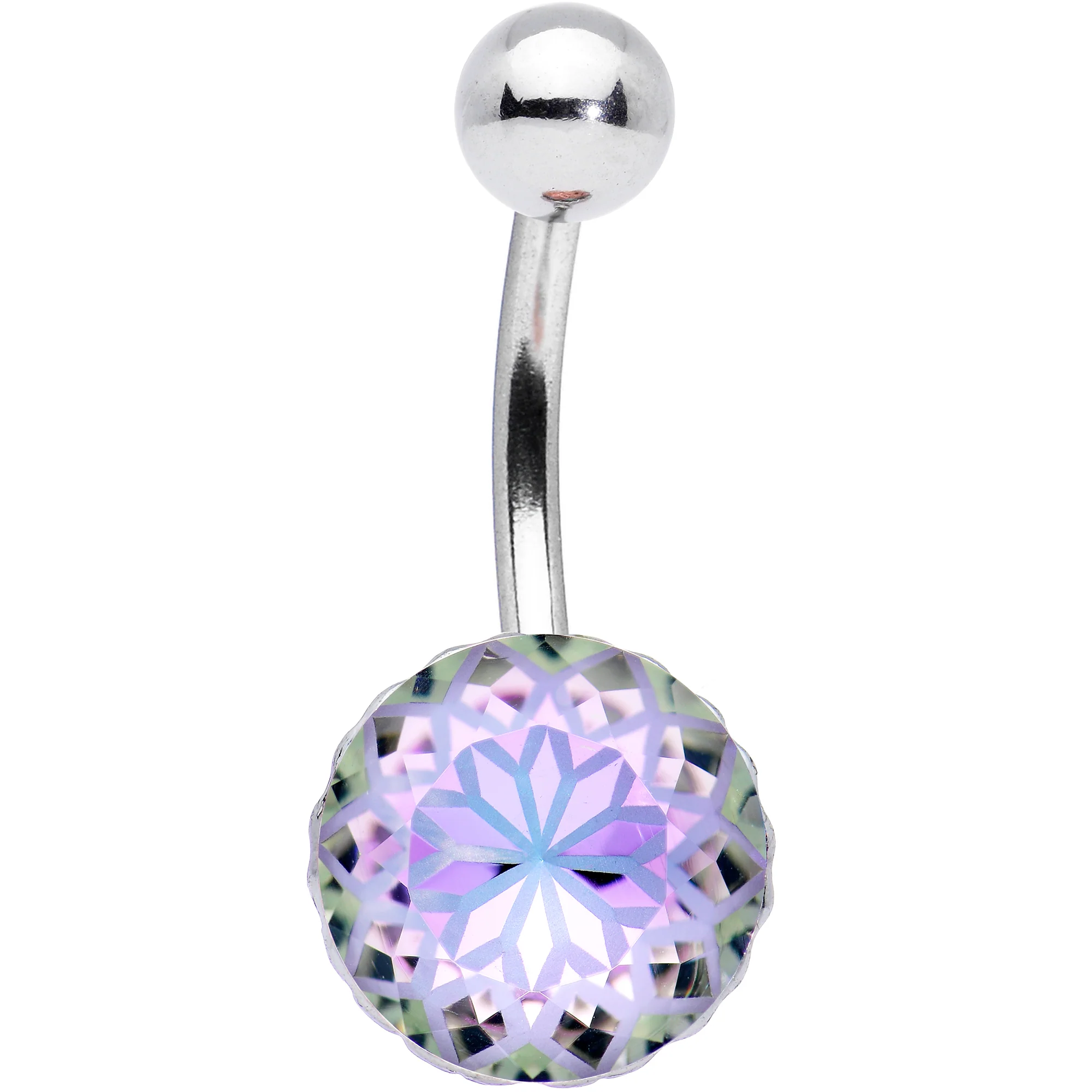 Aurora Gem Stylish Elegance Mandala Flower Belly Ring - Image 2