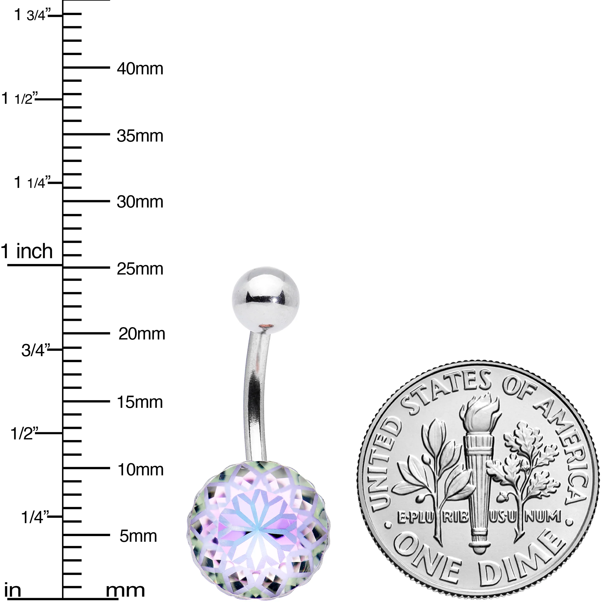 Aurora Gem Stylish Elegance Mandala Flower Belly Ring - Image 3