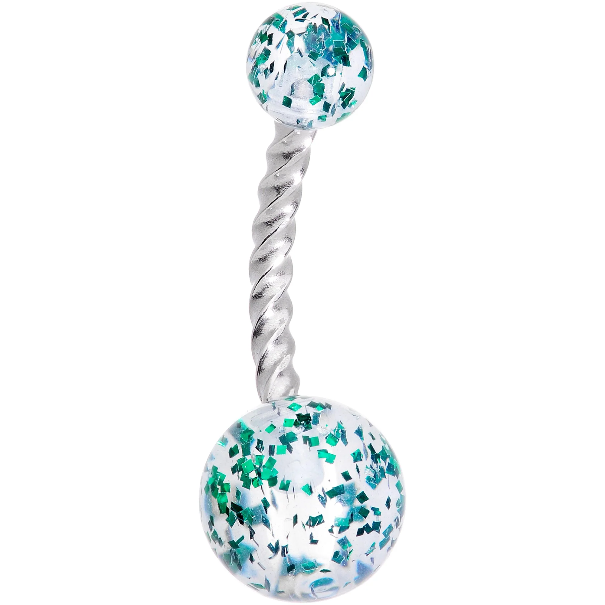 Aurora Gem Variety St Patricks Day Shamrock Belly Ring Set of 4 - Image 6
