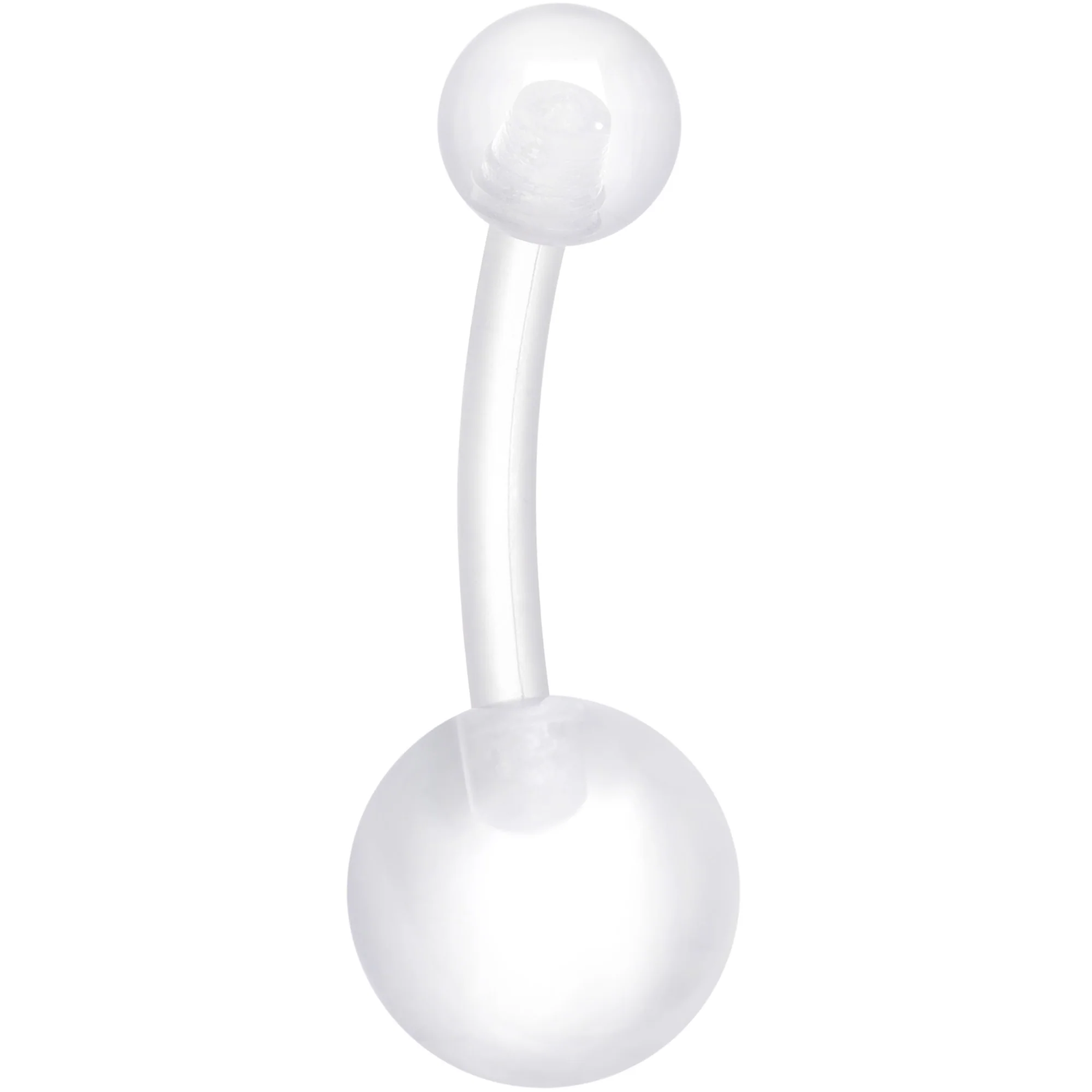 Aurora Gem White Matte UV Clear Glitter Belly Ring Set of 4 - Image 2