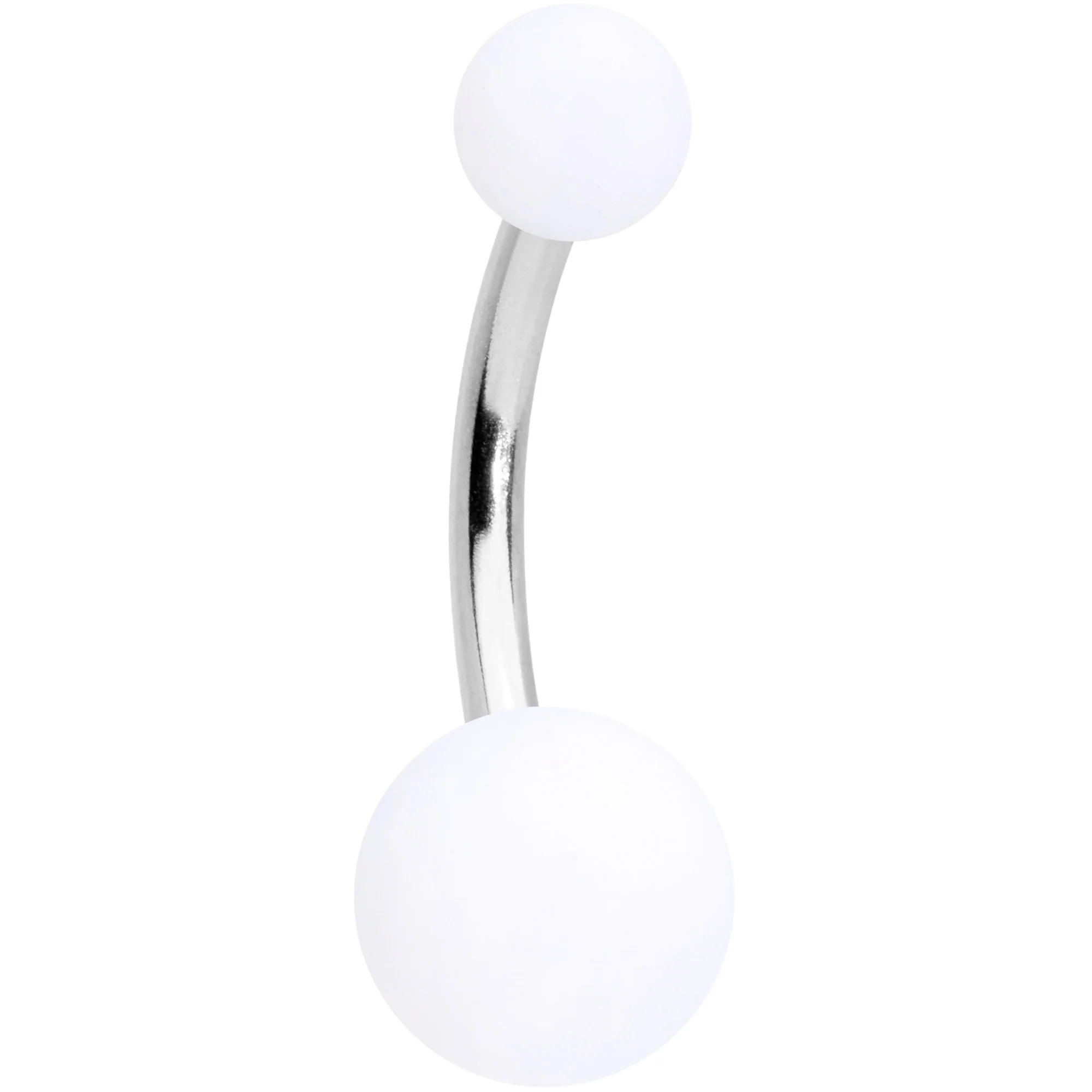 Aurora Gem White Matte UV Clear Glitter Belly Ring Set of 4 - Image 4