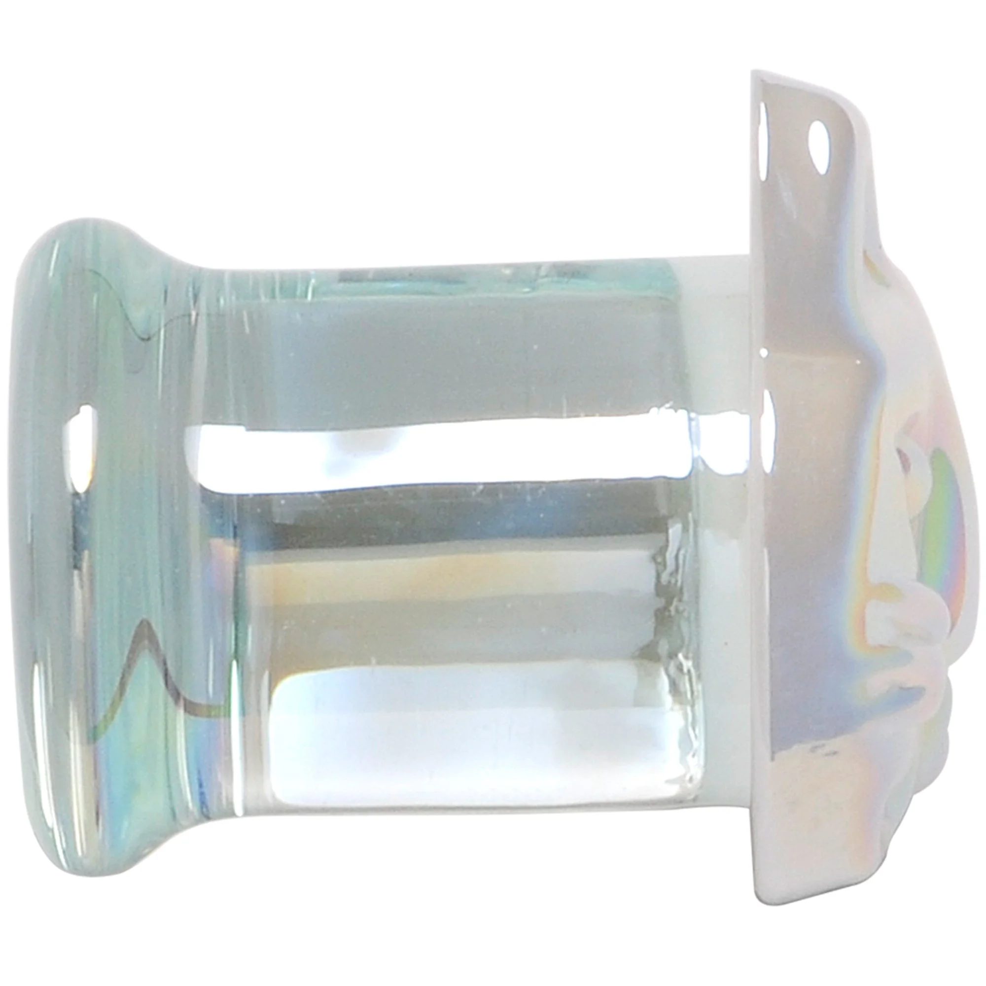 Aurora White Glass Double Flare Kitty Cat Plug Set 6mm to 25mm - Image 2